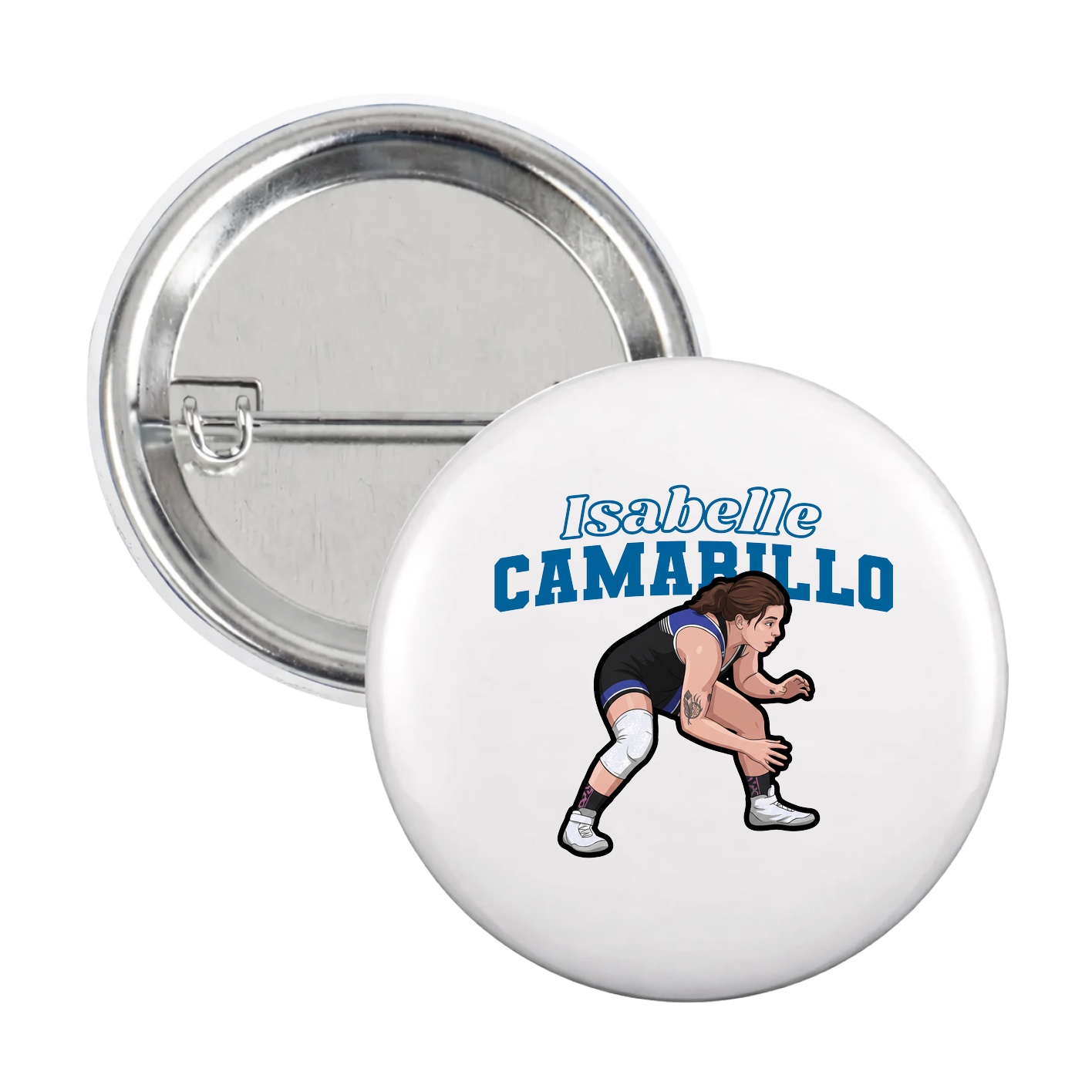 Game Day Button — Name Arch in White
