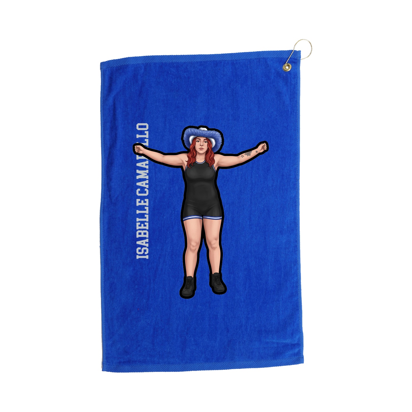 Golf Towel — Name Vertical in Royal