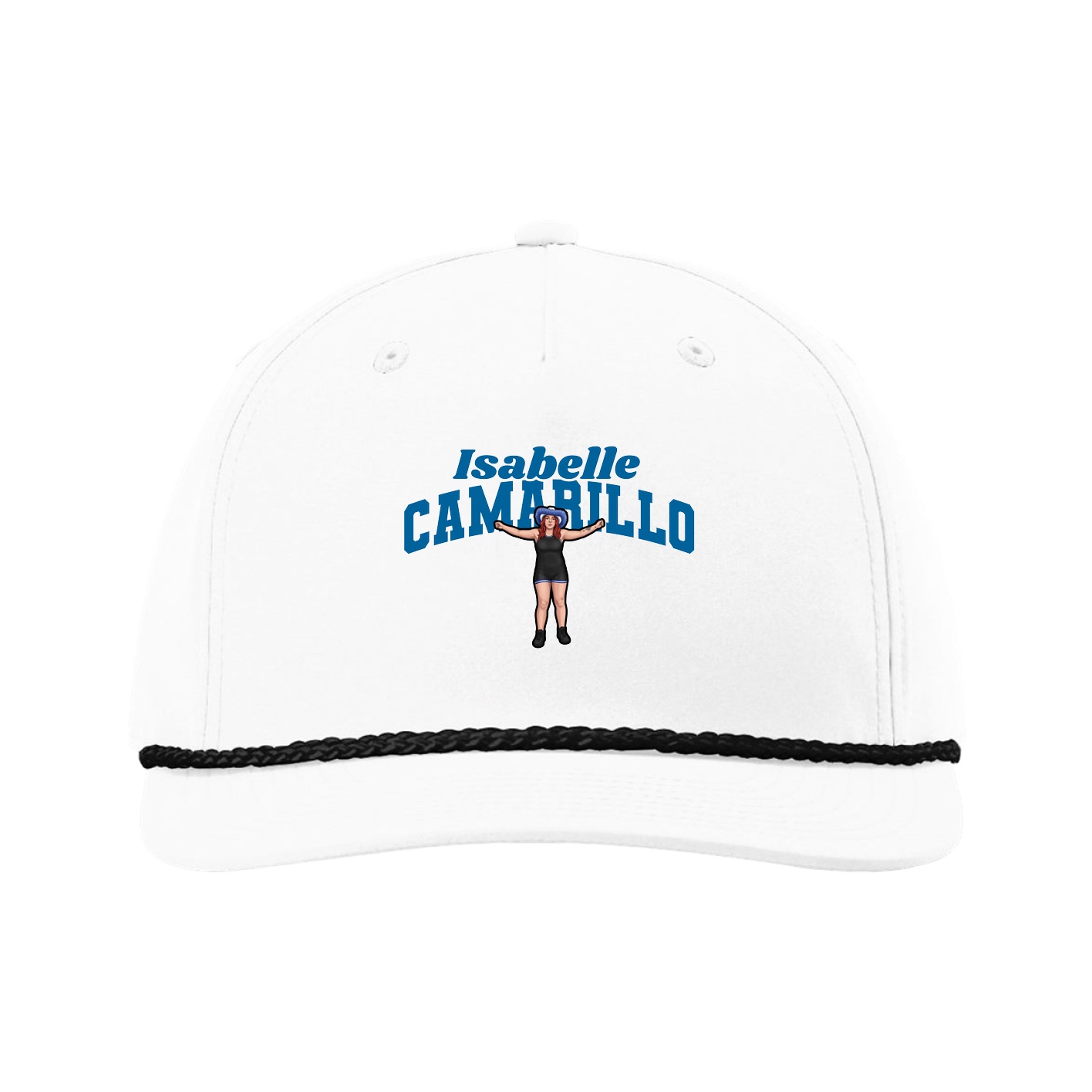 Five-Panel Classic Rope Cap — Signature Arch in White