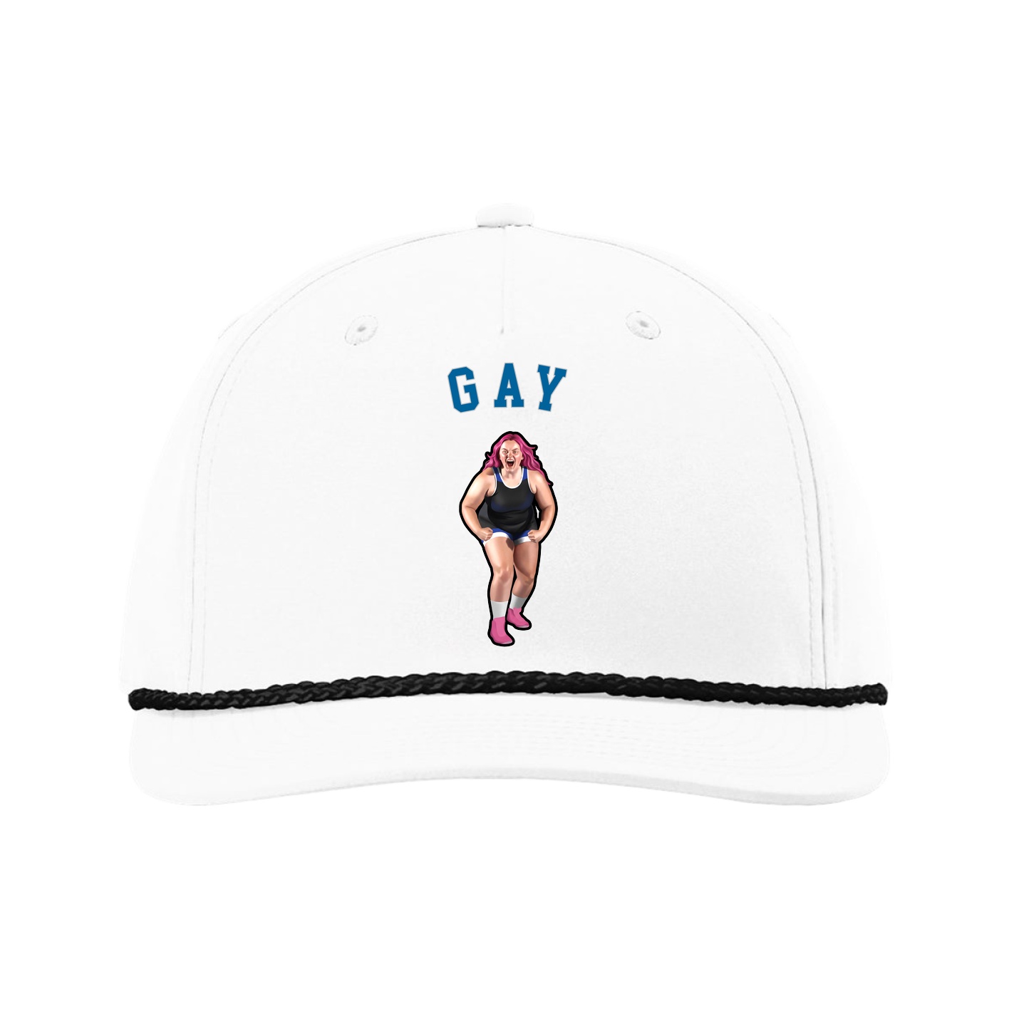 Five-Panel Classic Rope Cap — Shirsey Arch in White