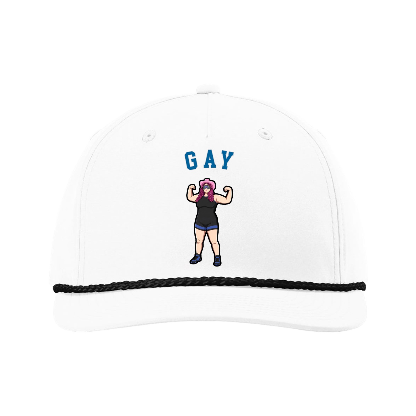 Five-Panel Classic Rope Cap — Shirsey Arch in White