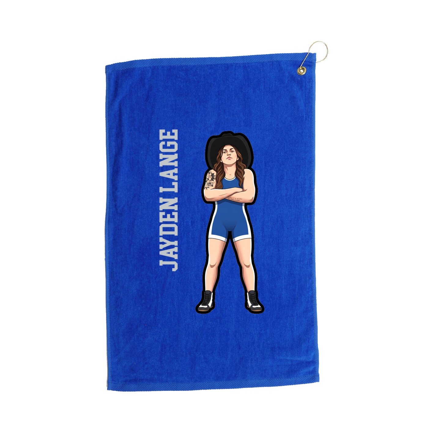 Golf Towel — Name Vertical in Royal