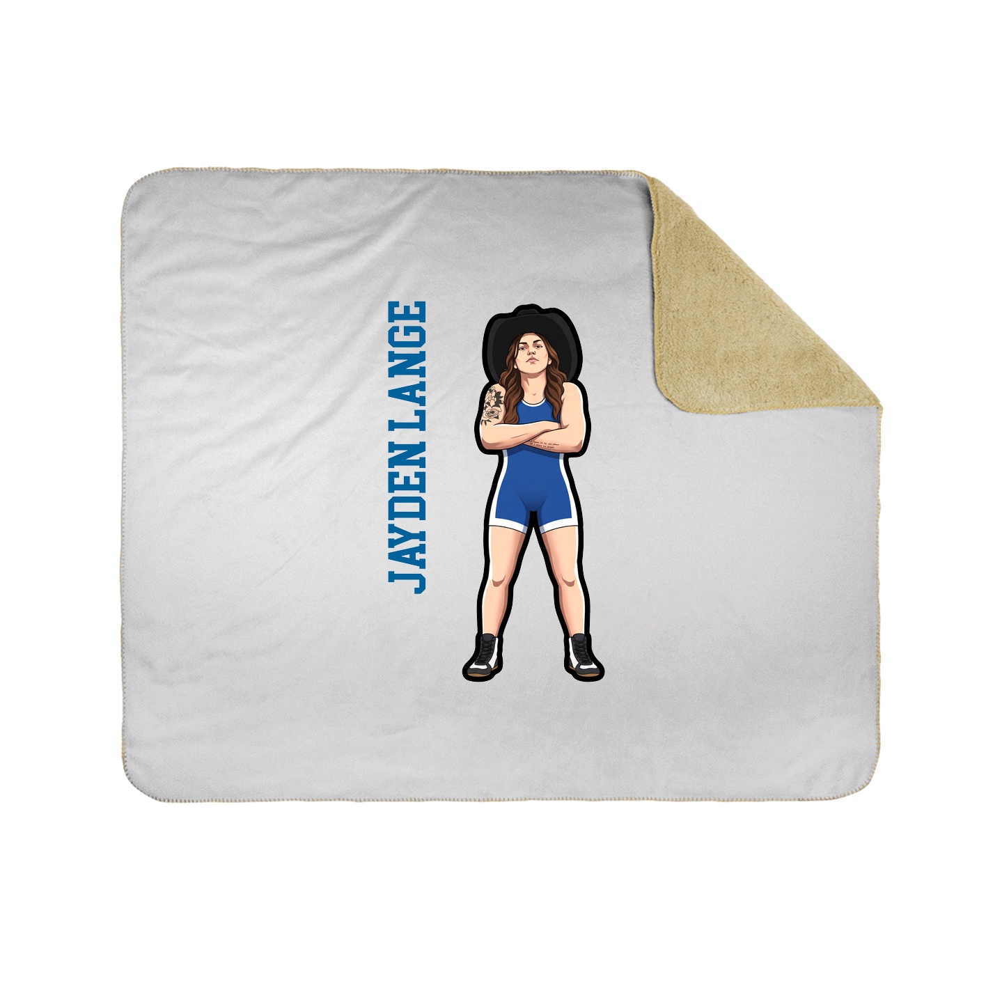 Throw Blanket — Name Vertical in White