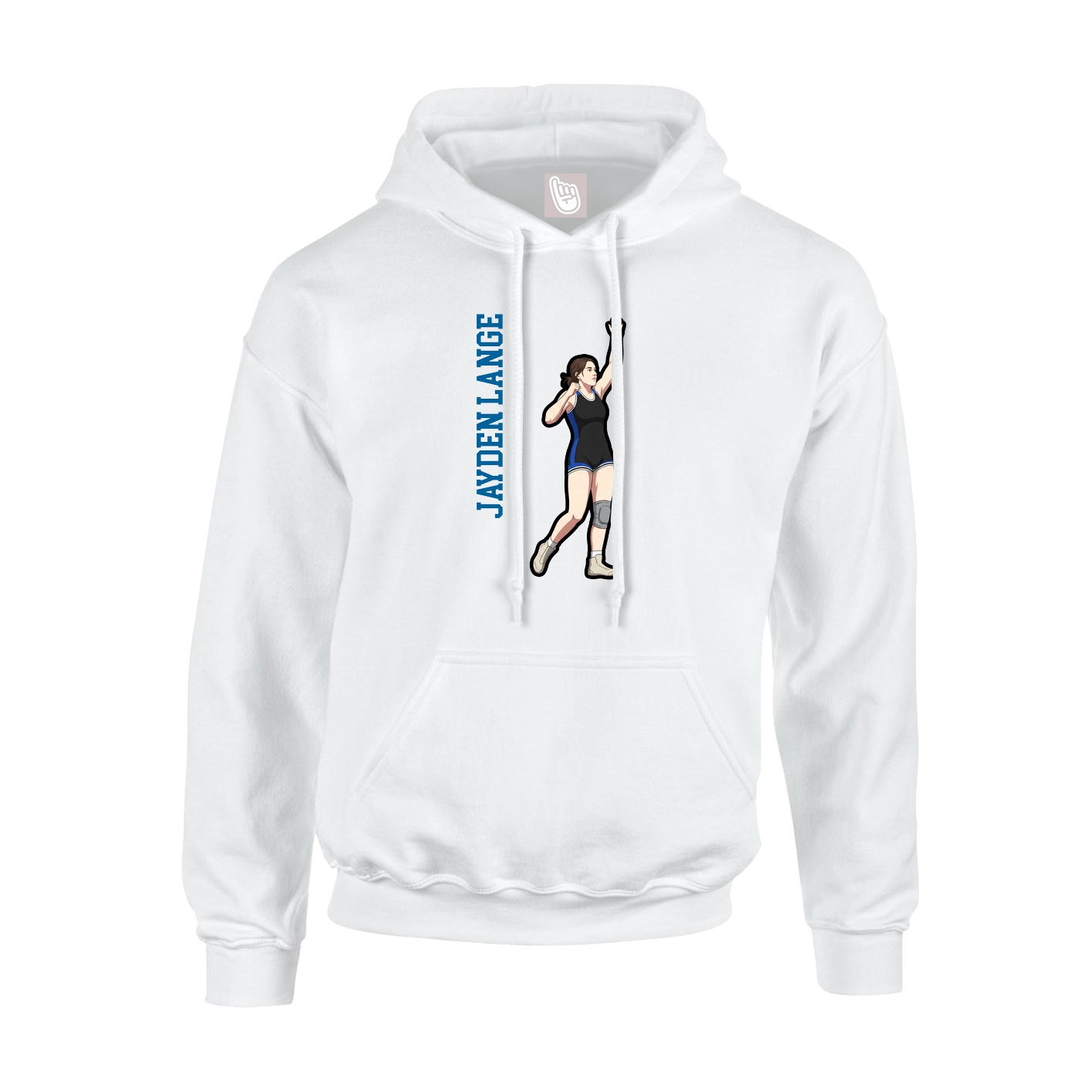 Youth Hoodie — Name Vertical in White