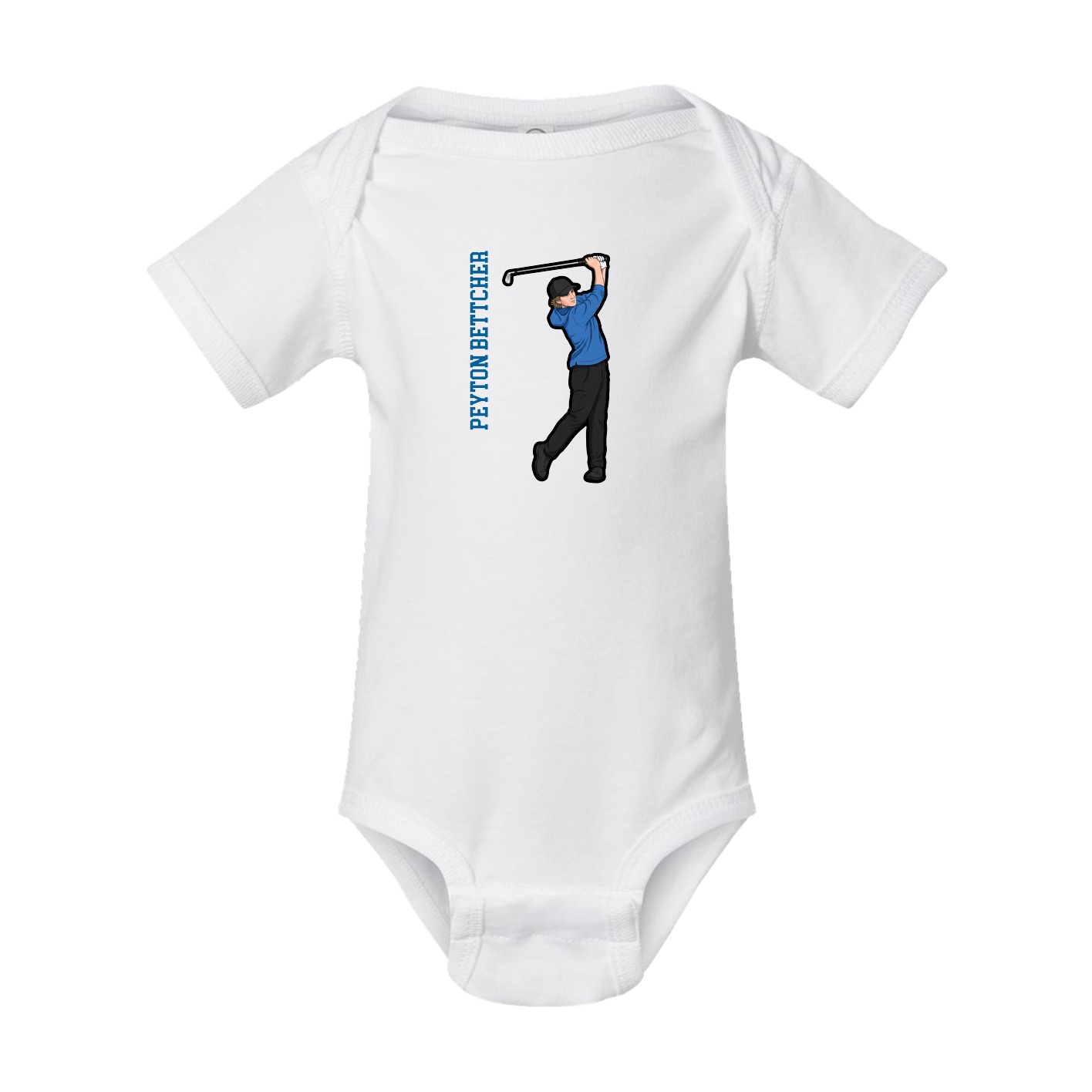 Baby Onesie — Name Vertical in White