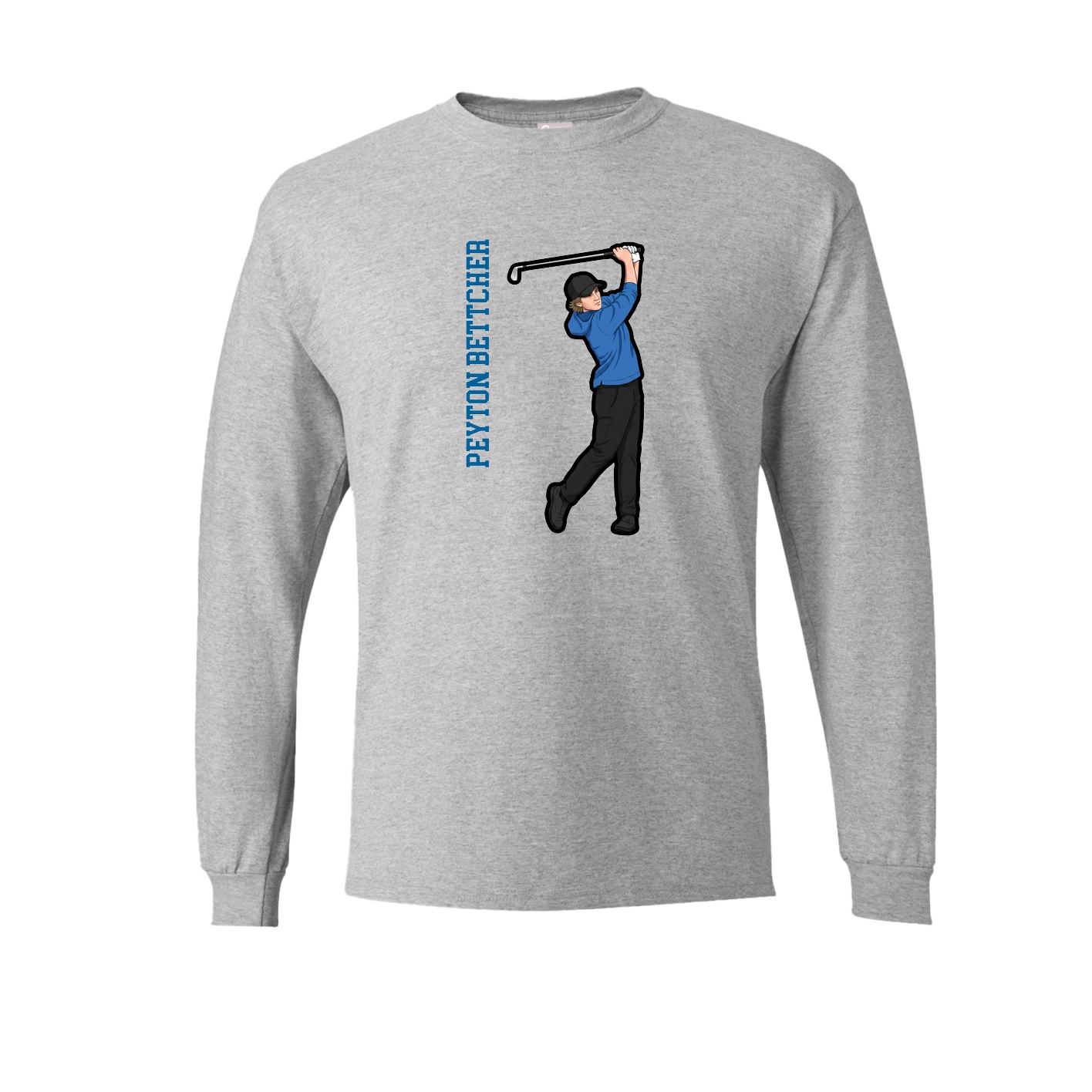 Long Sleeve Tee — Name Vertical in Grey
