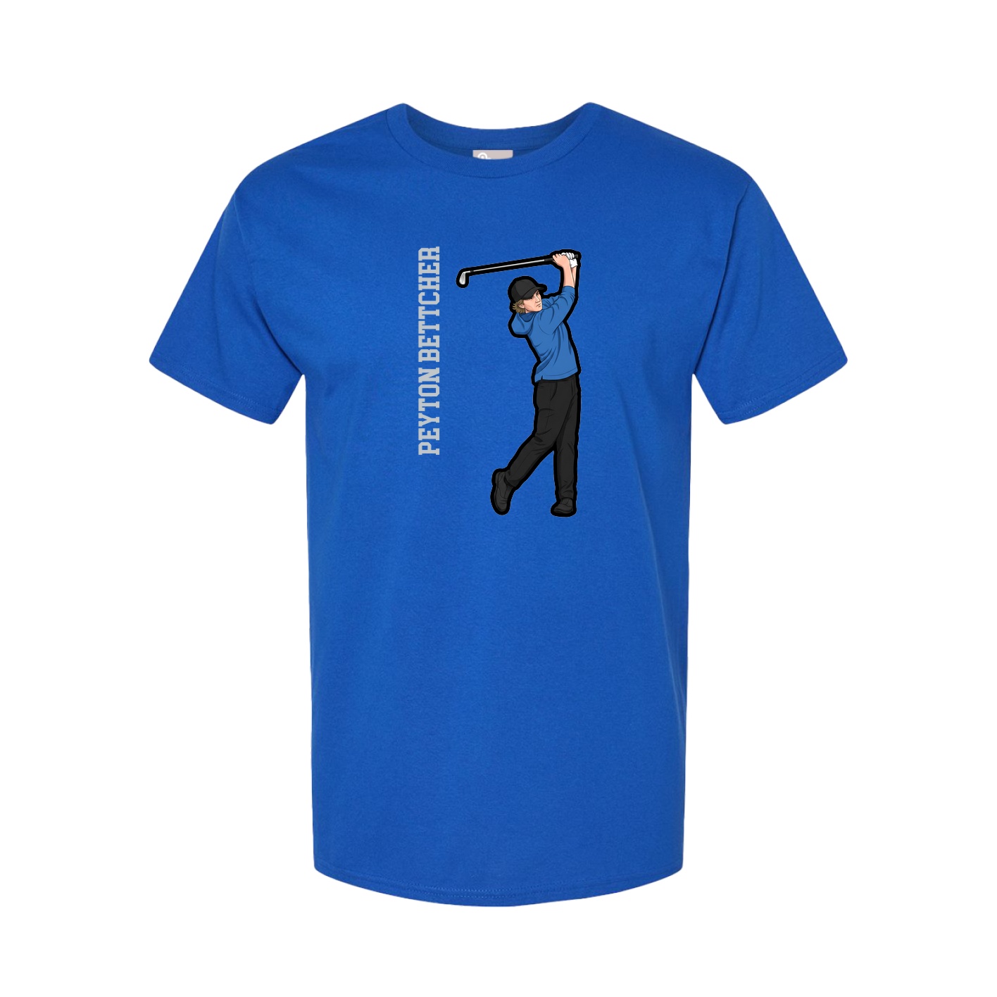 Youth Tee — Name Vertical in Royal