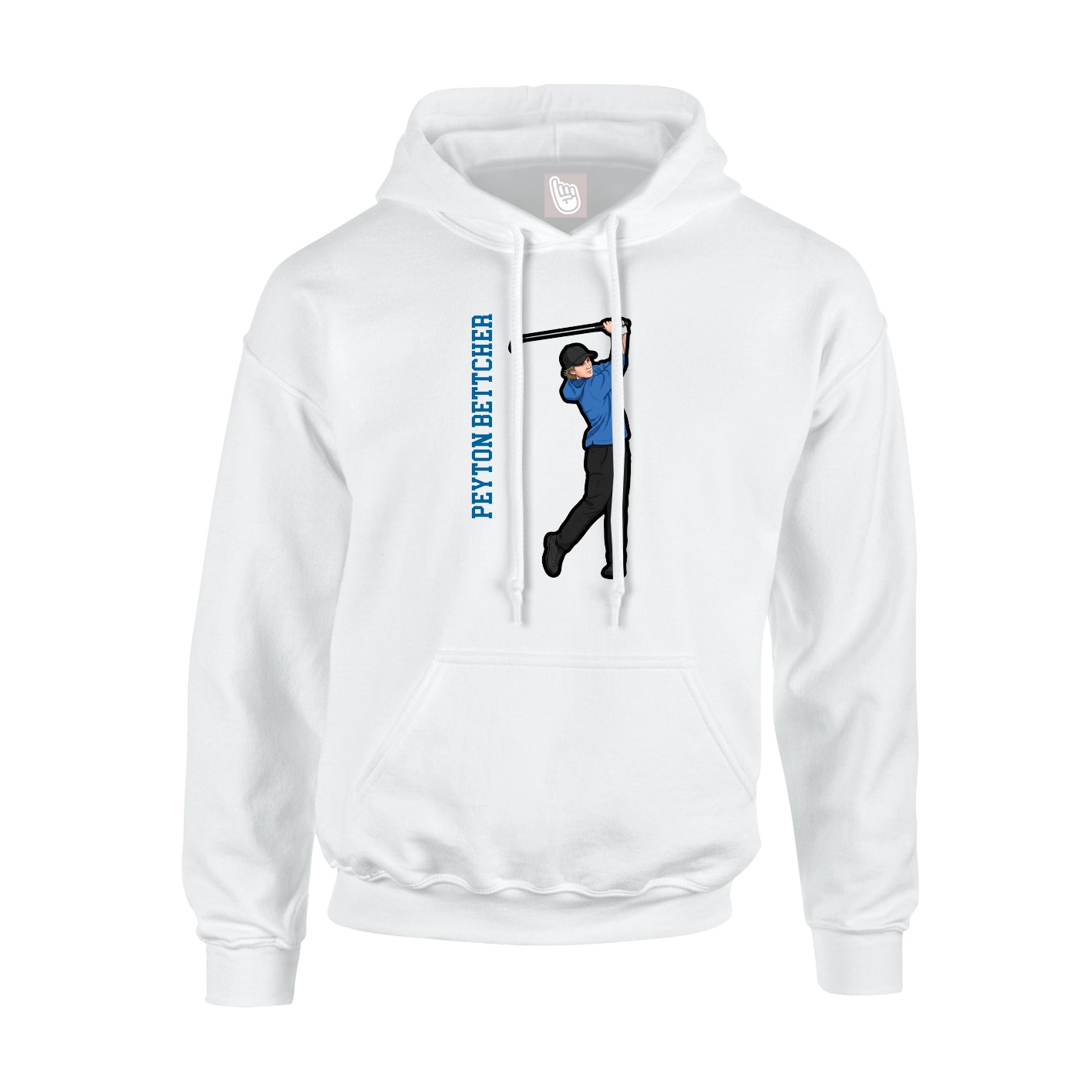 Youth Hoodie — Name Vertical in White