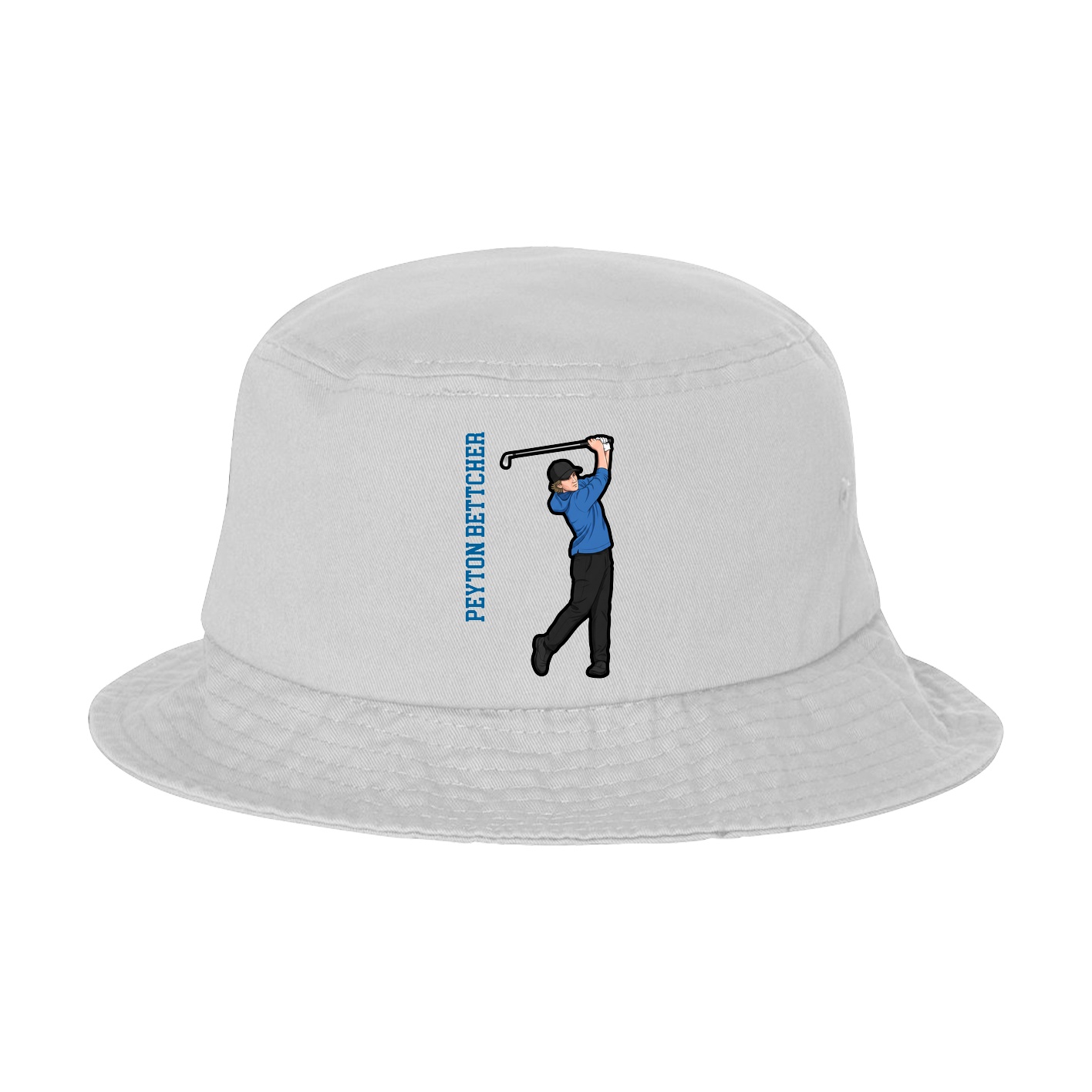 Bucket Cap — Name Vertical in White