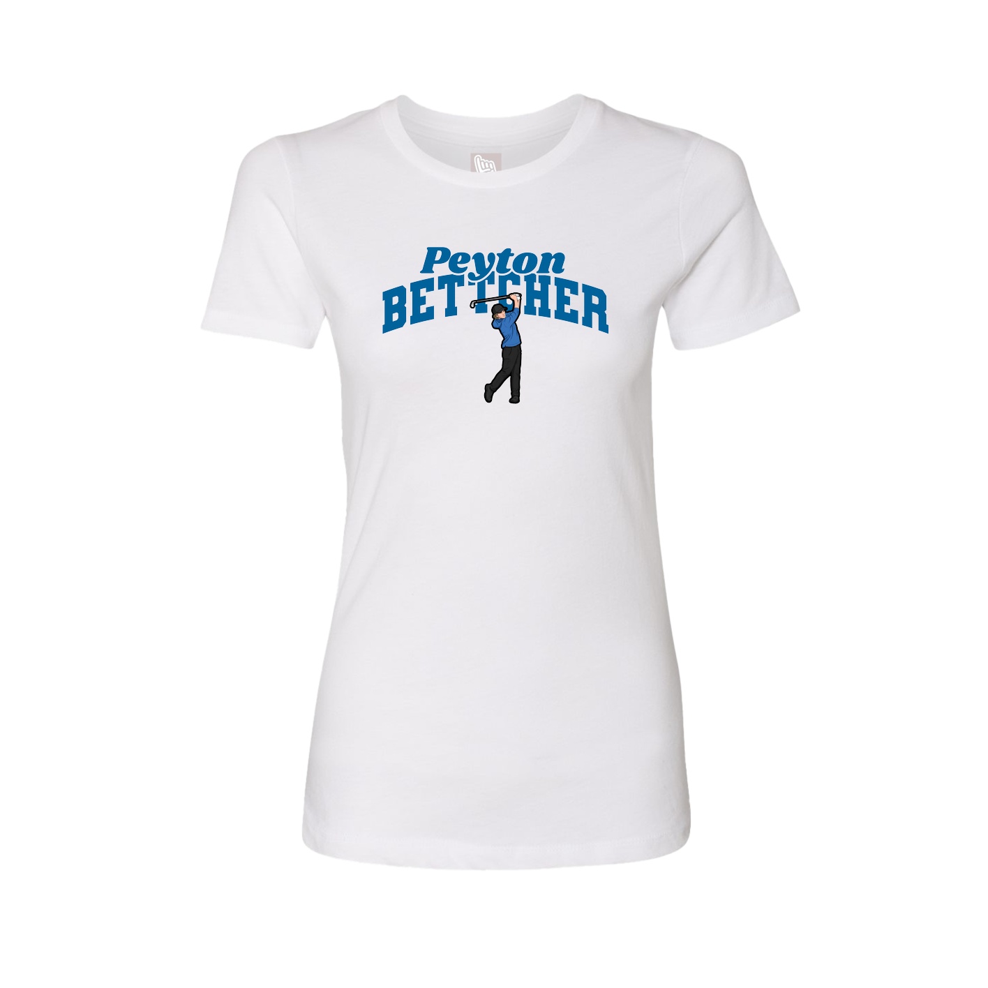 Fitted Women's Tee — Signature Arch in White
