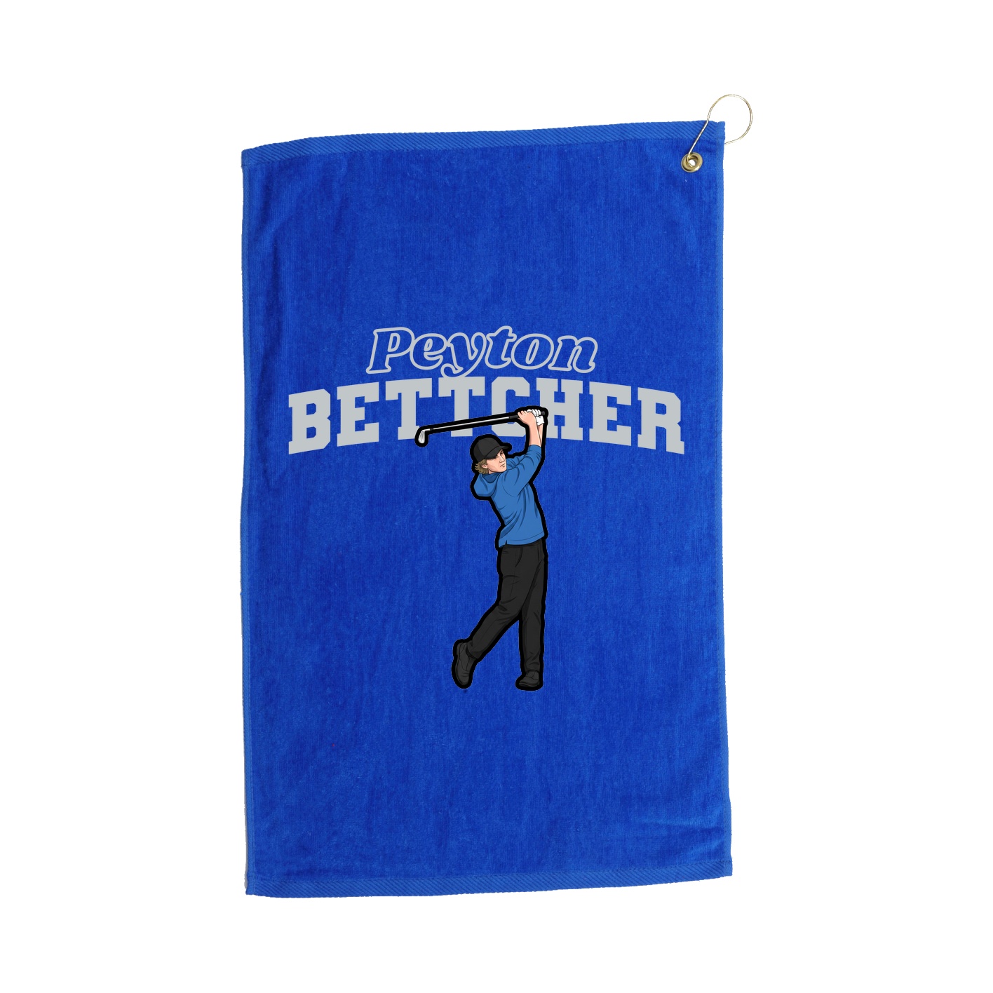 Golf Towel — Name Arch in Royal