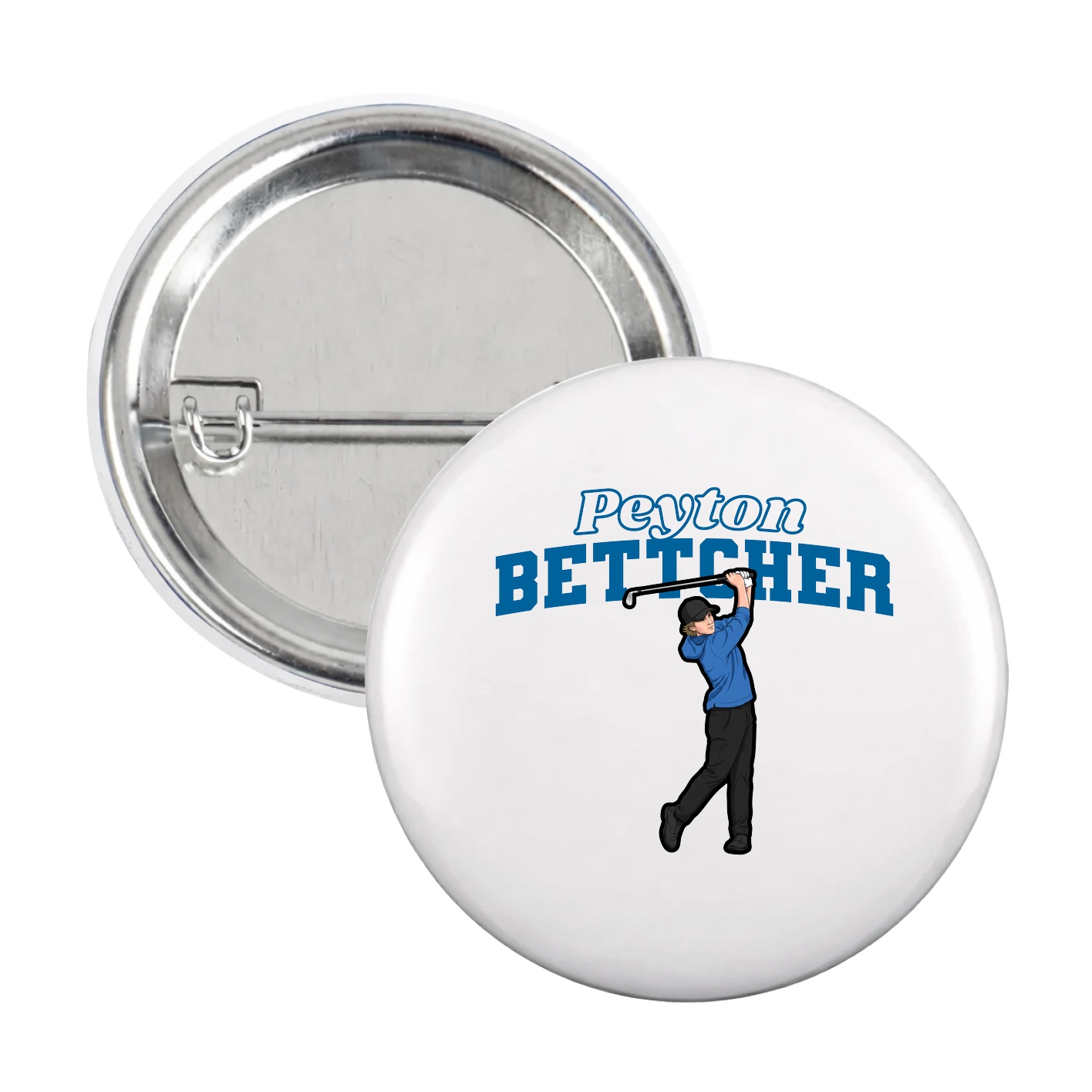 Game Day Button — Name Arch in White