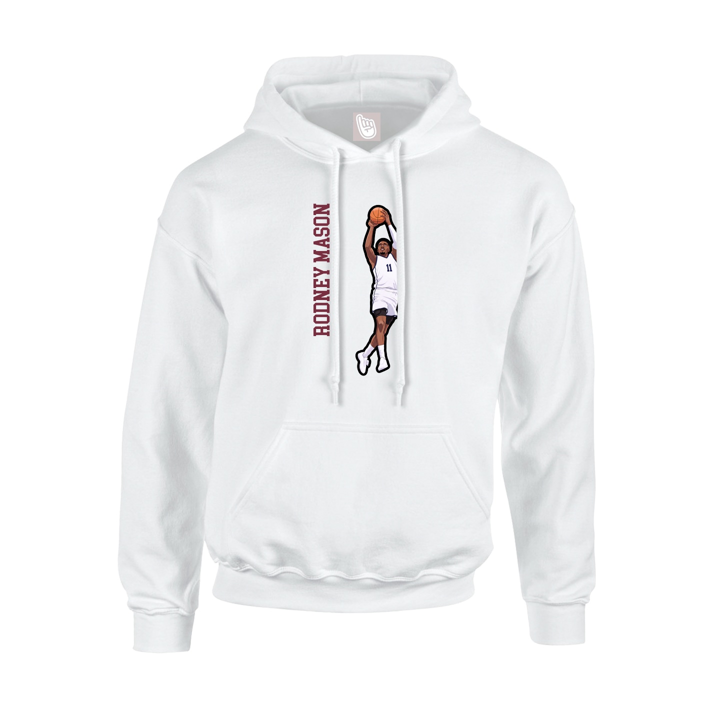 Youth Hoodie — Name Vertical in White