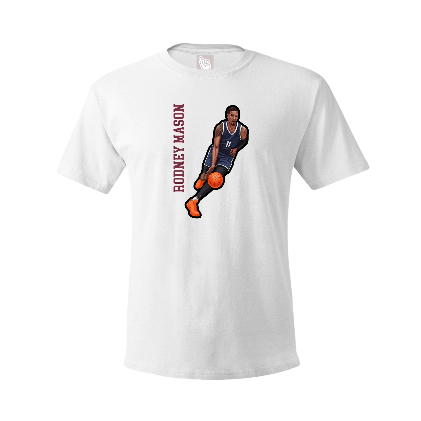 Tee — Name Vertical in White