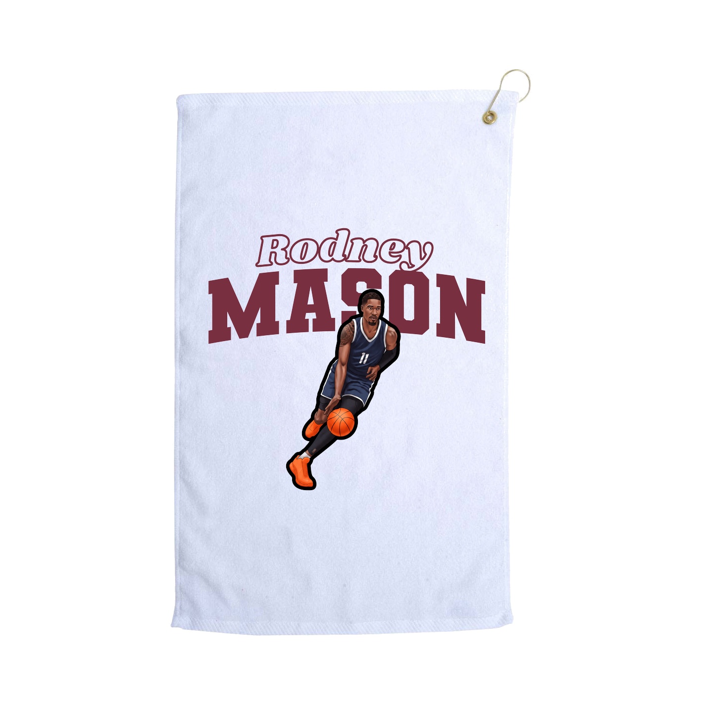 Golf Towel — Name Arch in White
