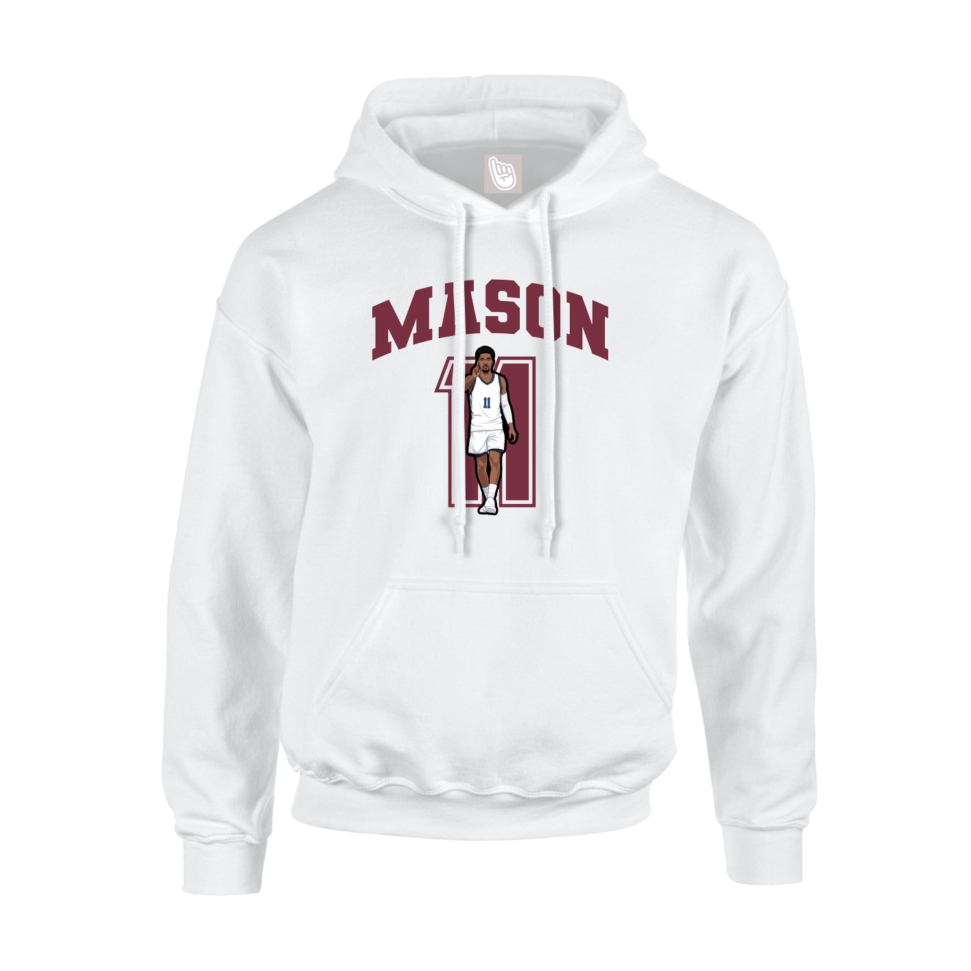 Hoodie — Number in White