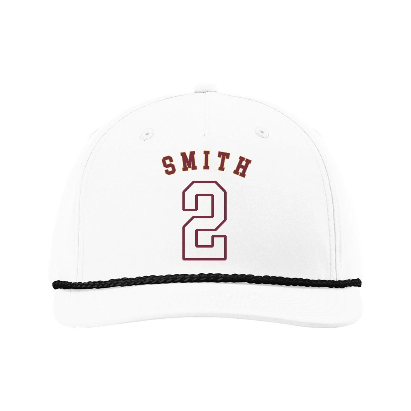 Five-Panel Classic Rope Cap — Shirsey Arch in White