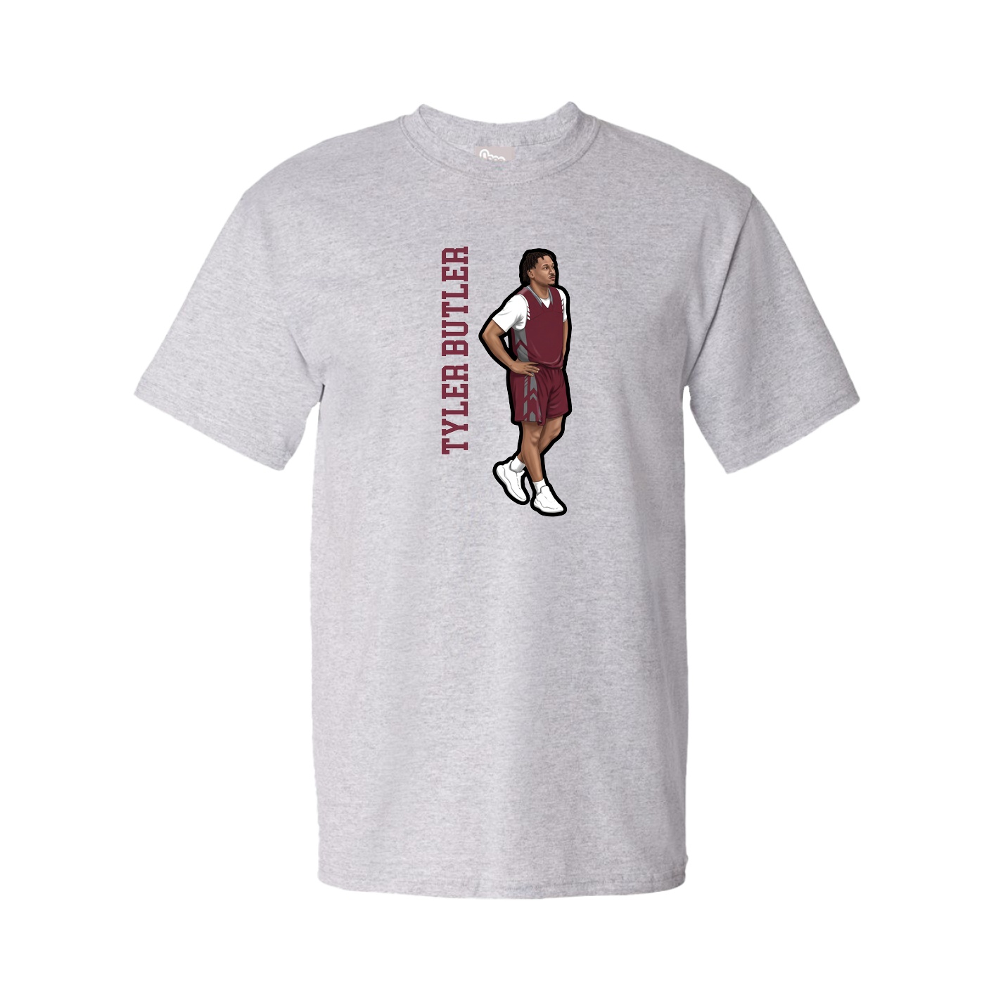 Youth Tee — Name Vertical in Grey