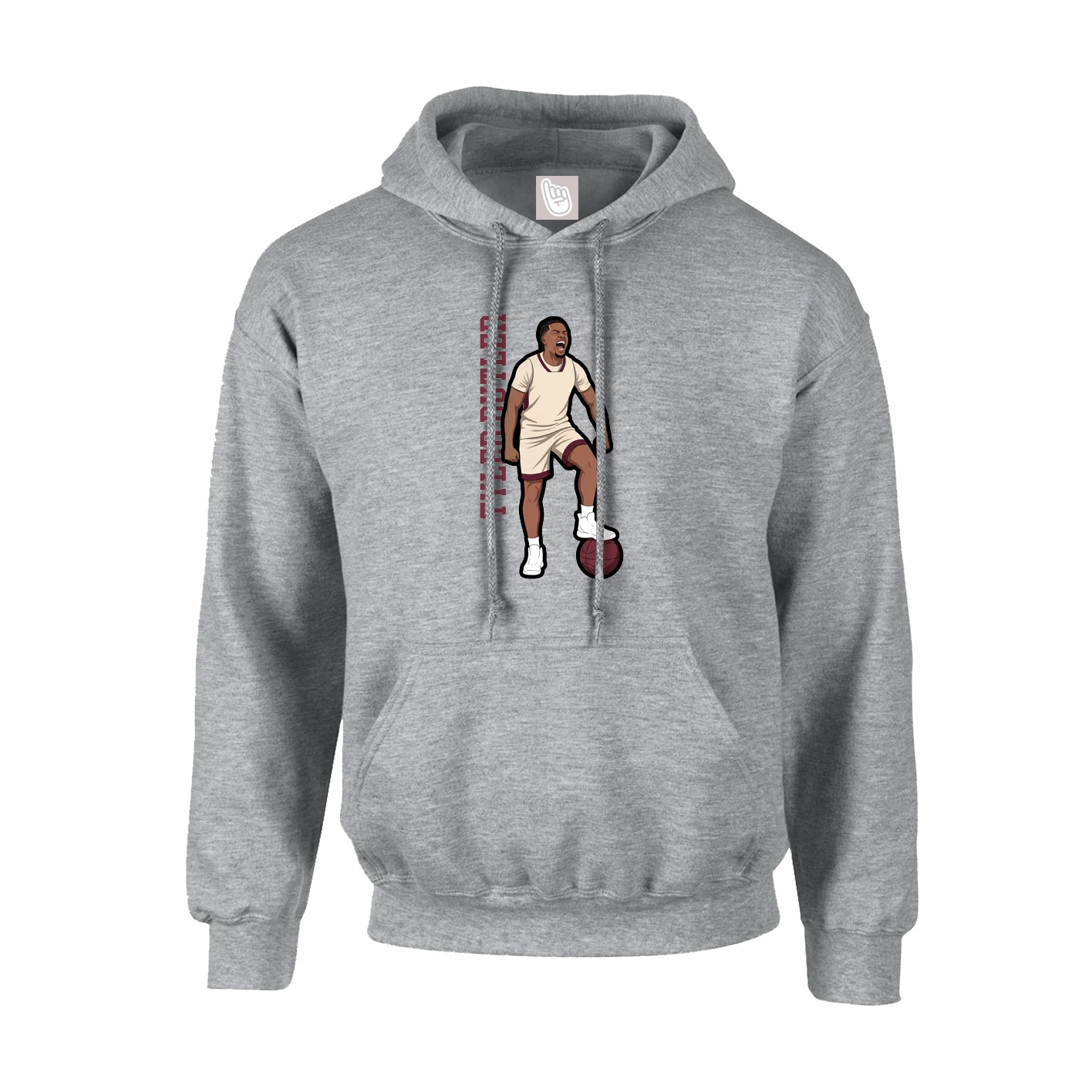 Hoodie — Name Vertical in Grey