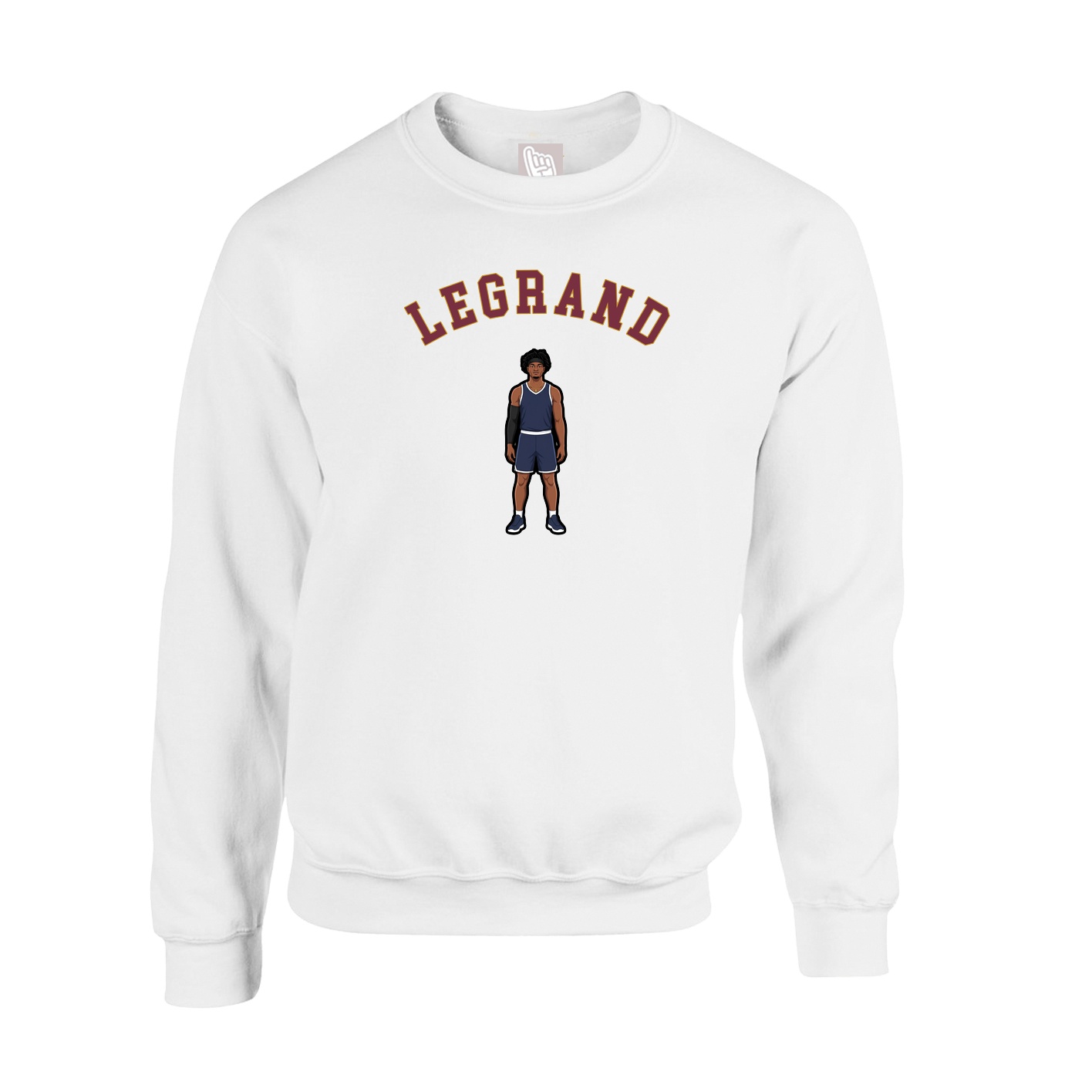 Fleece Crew — Shirsey Arch in White