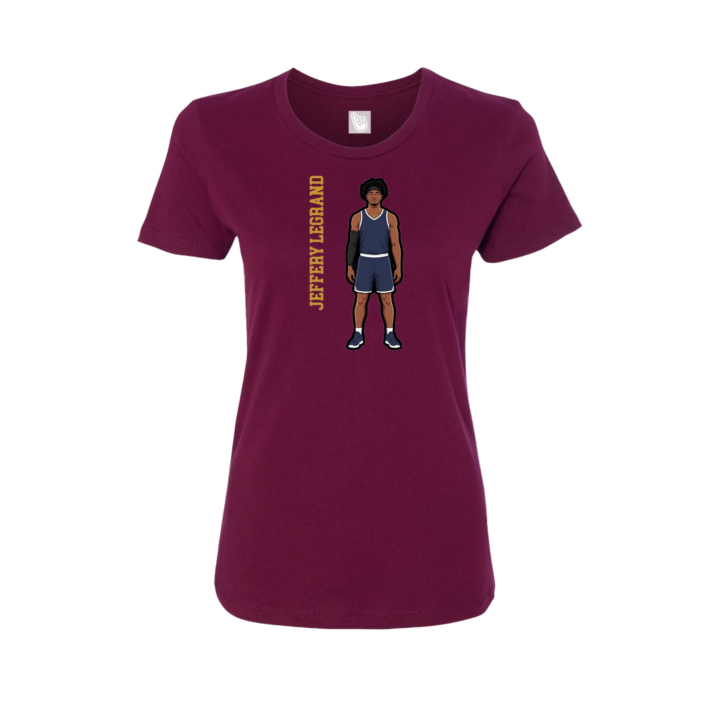 Womens Tee — Name Vertical in Maroon