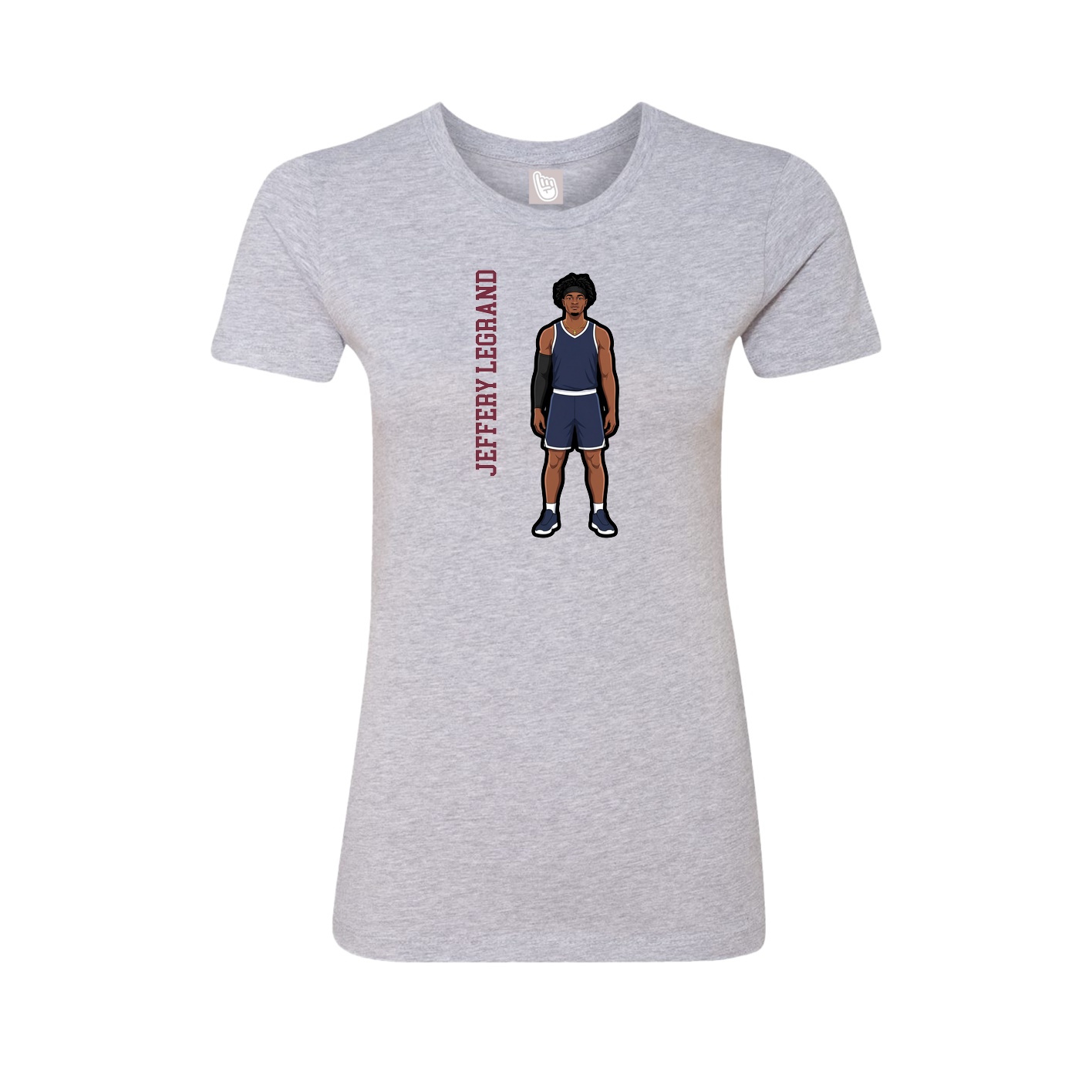 Womens Tee — Name Vertical in Grey