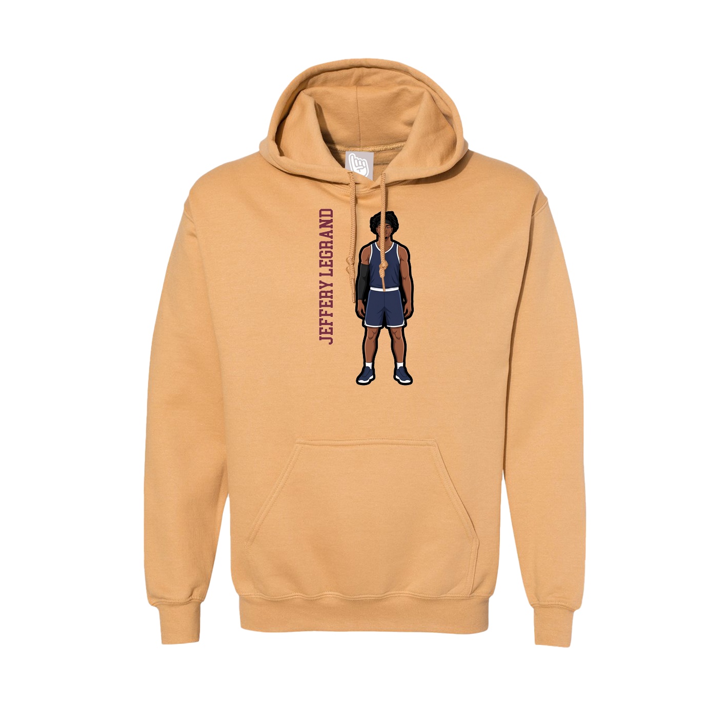 Hoodie — Name Vertical in Vegas Gold