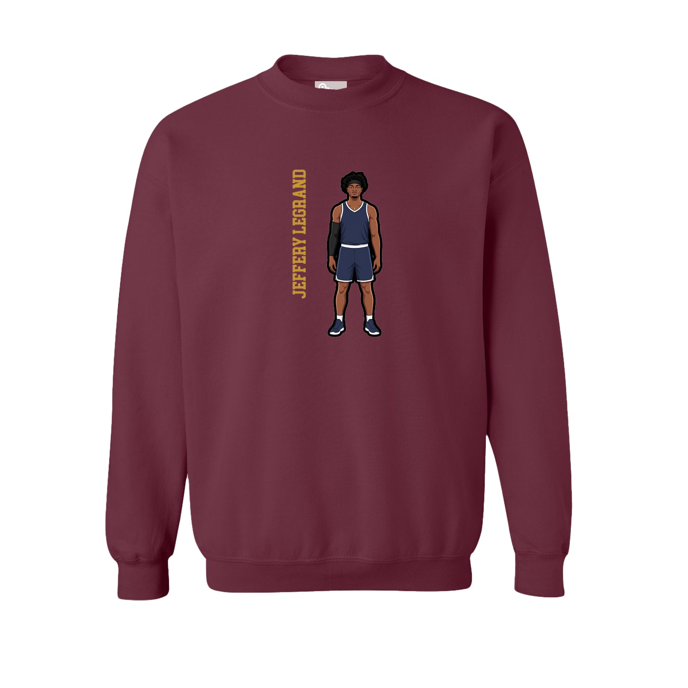Fleece Crew — Name Vertical in Maroon