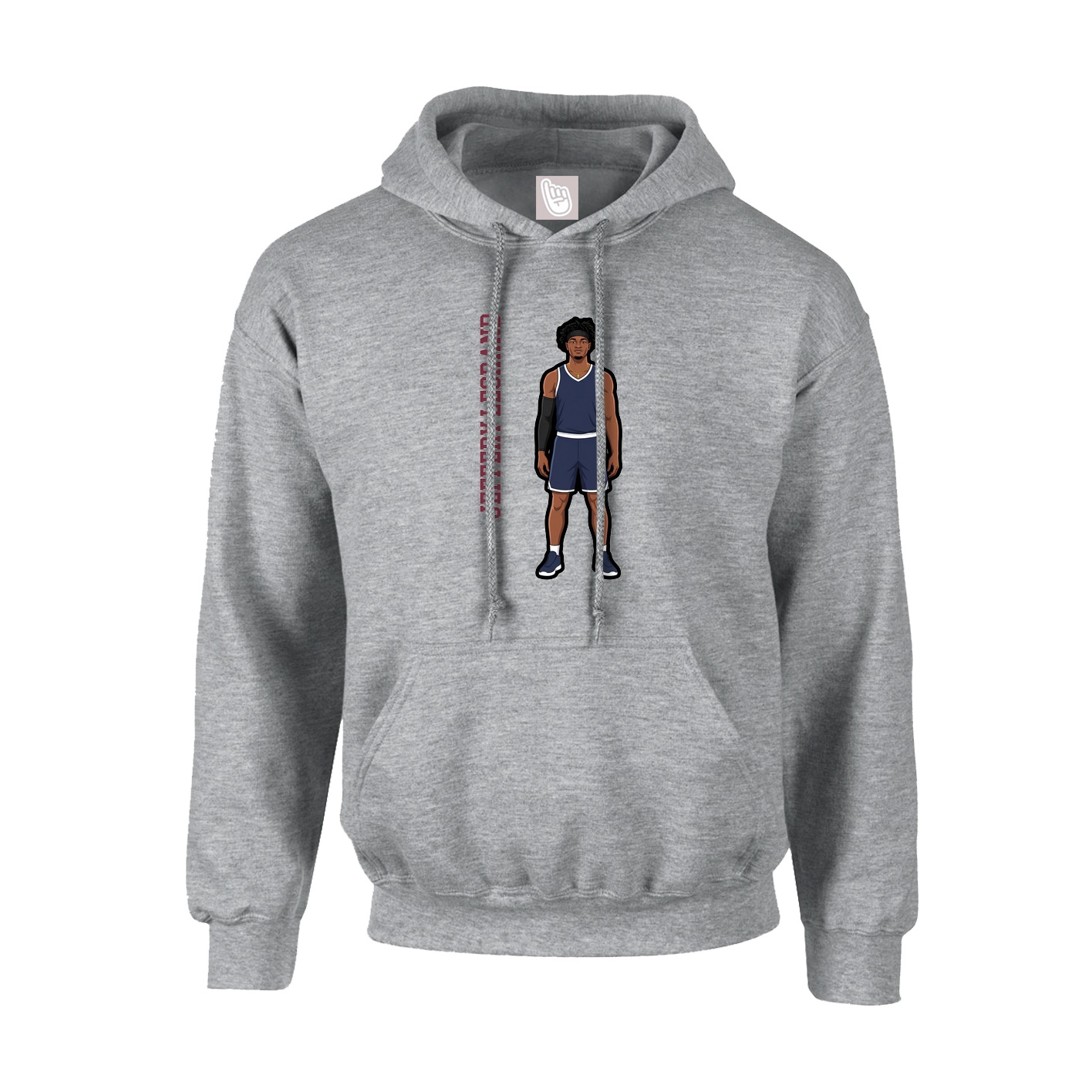 Youth Hoodie — Name Vertical in Grey