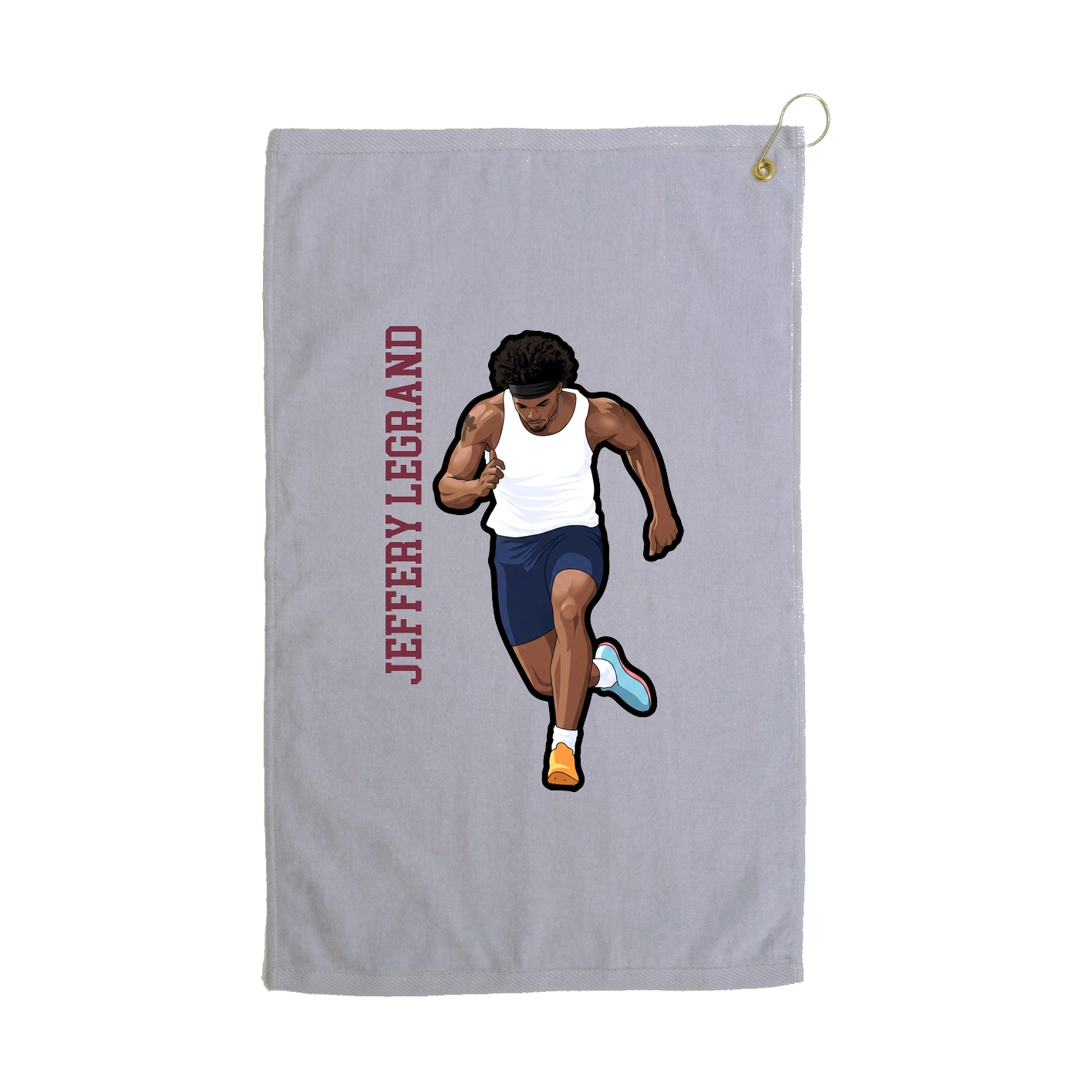 Golf Towel — Name Vertical in Grey