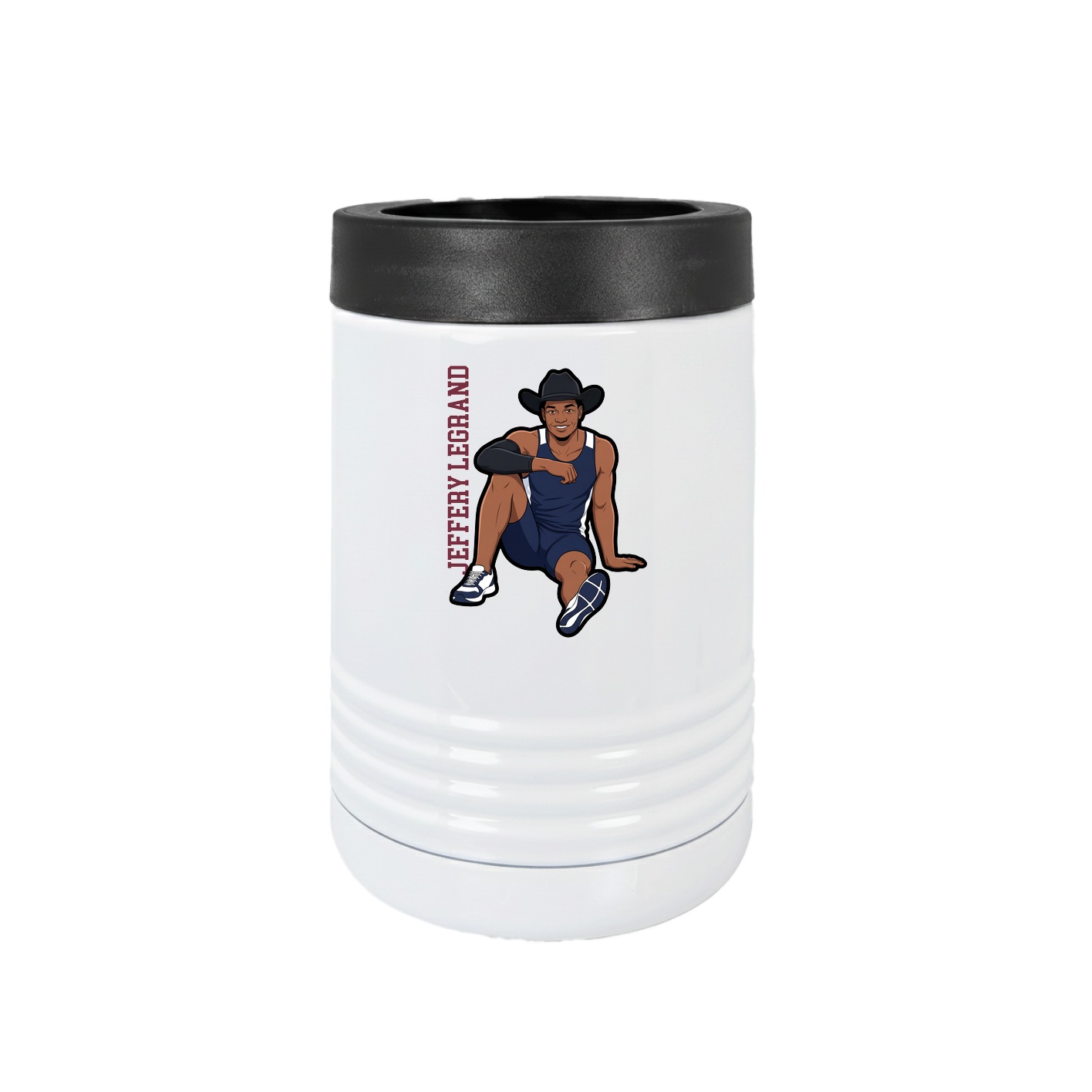 Beverage Holder — Name Vertical in White