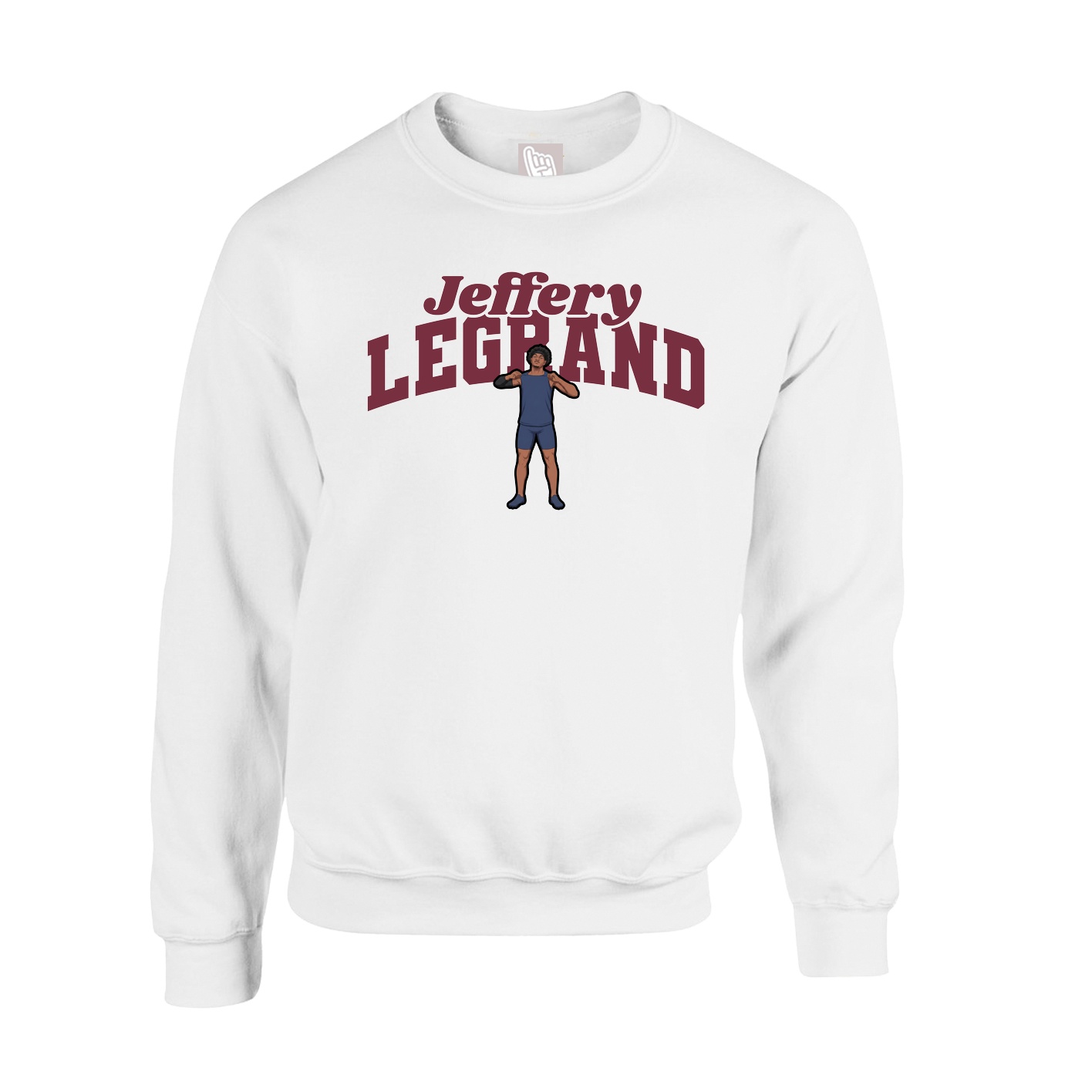 Fleece Crew — Signature Arch in White