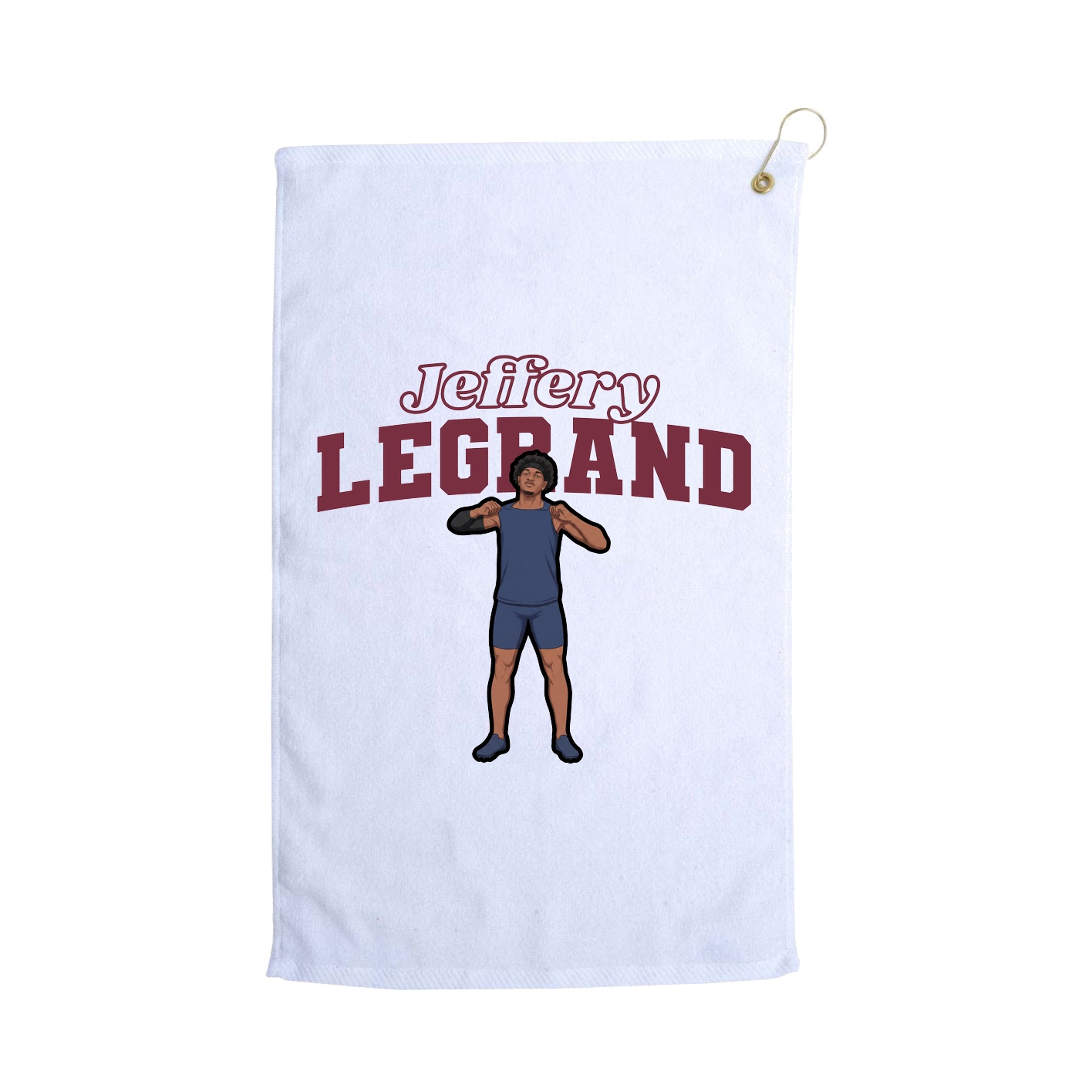 Golf Towel — Name Arch in White