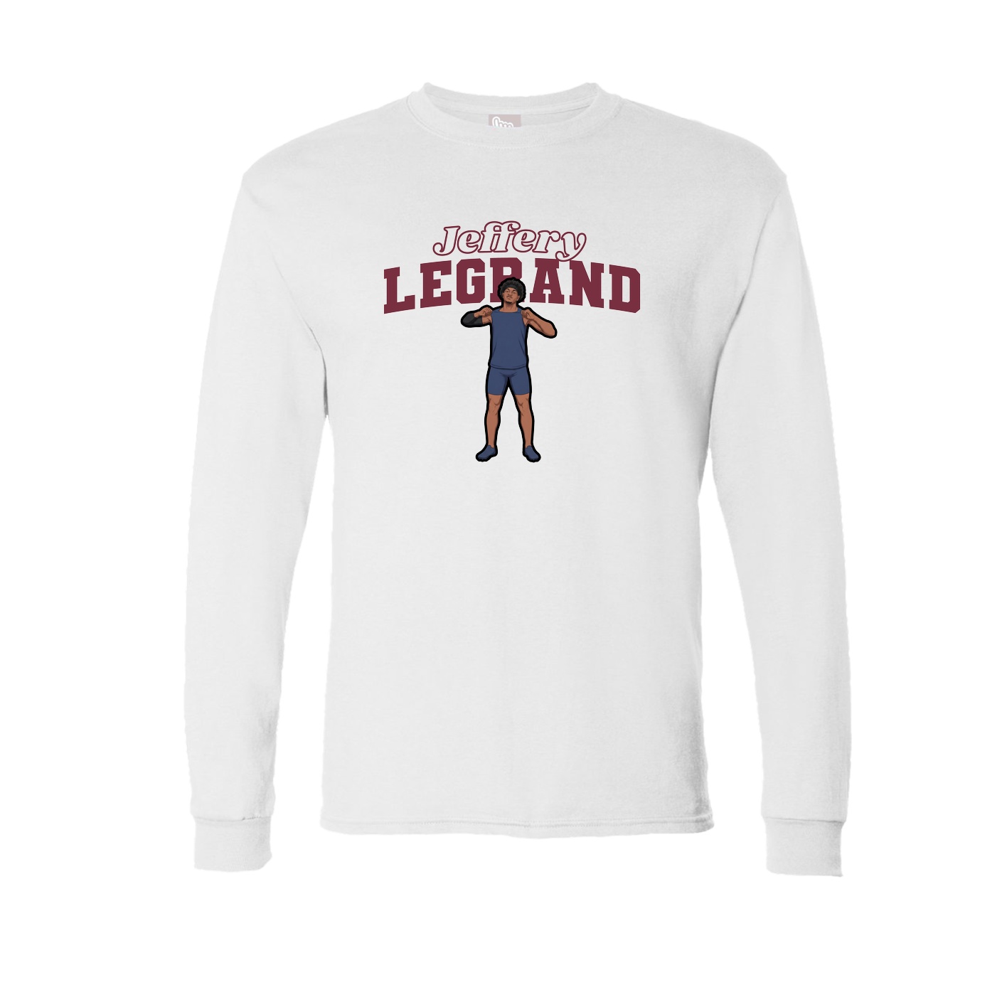 Long Sleeve Tee — Name Arch in White
