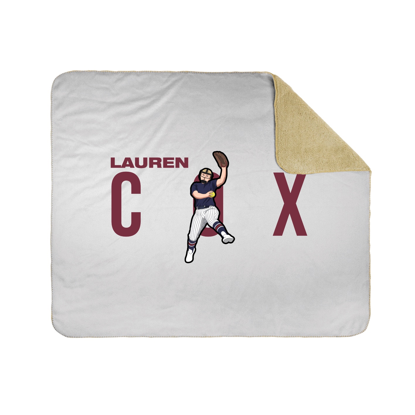 Throw Blanket — Player Name in White
