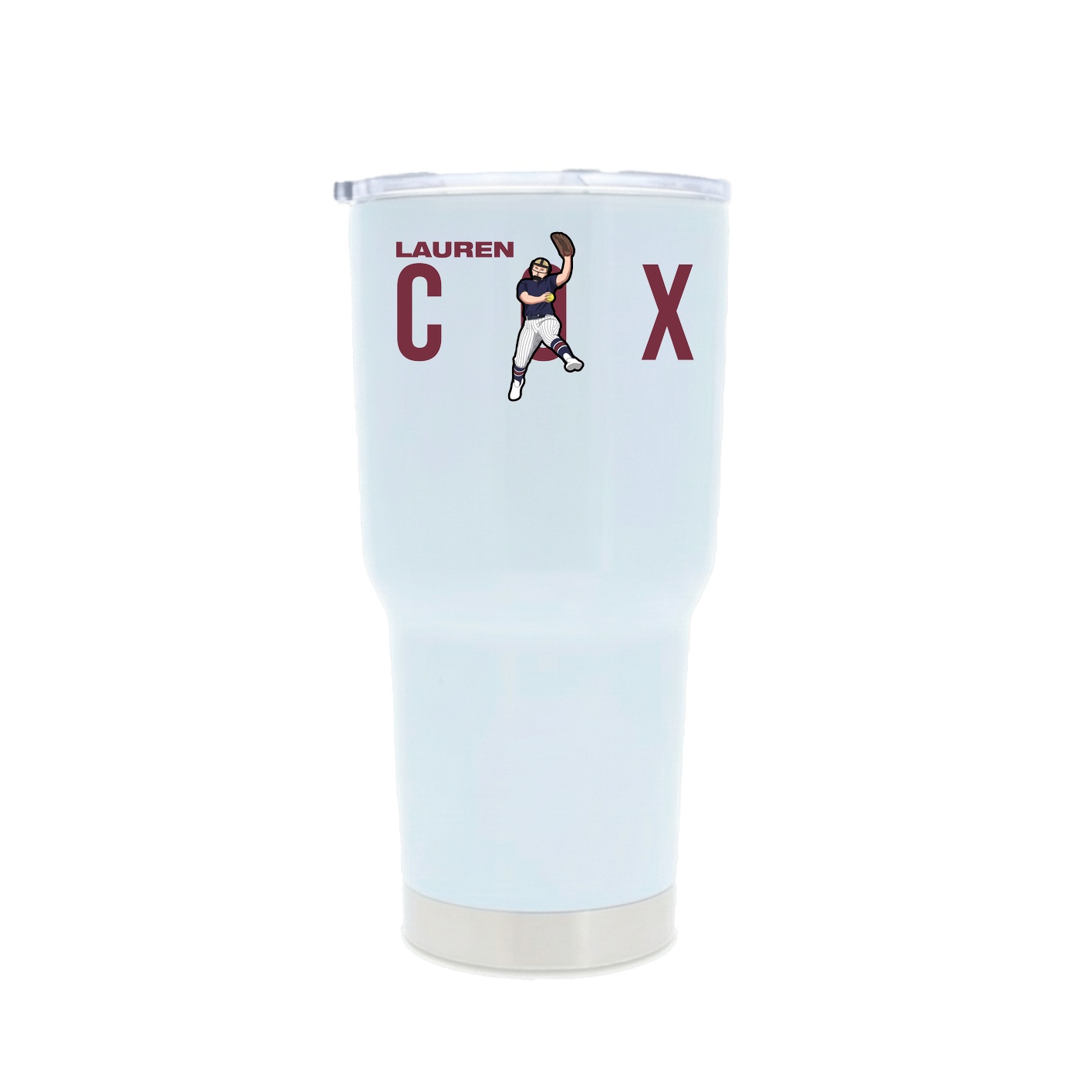 30oz Stainless Steel Tumbler — Player Name in White