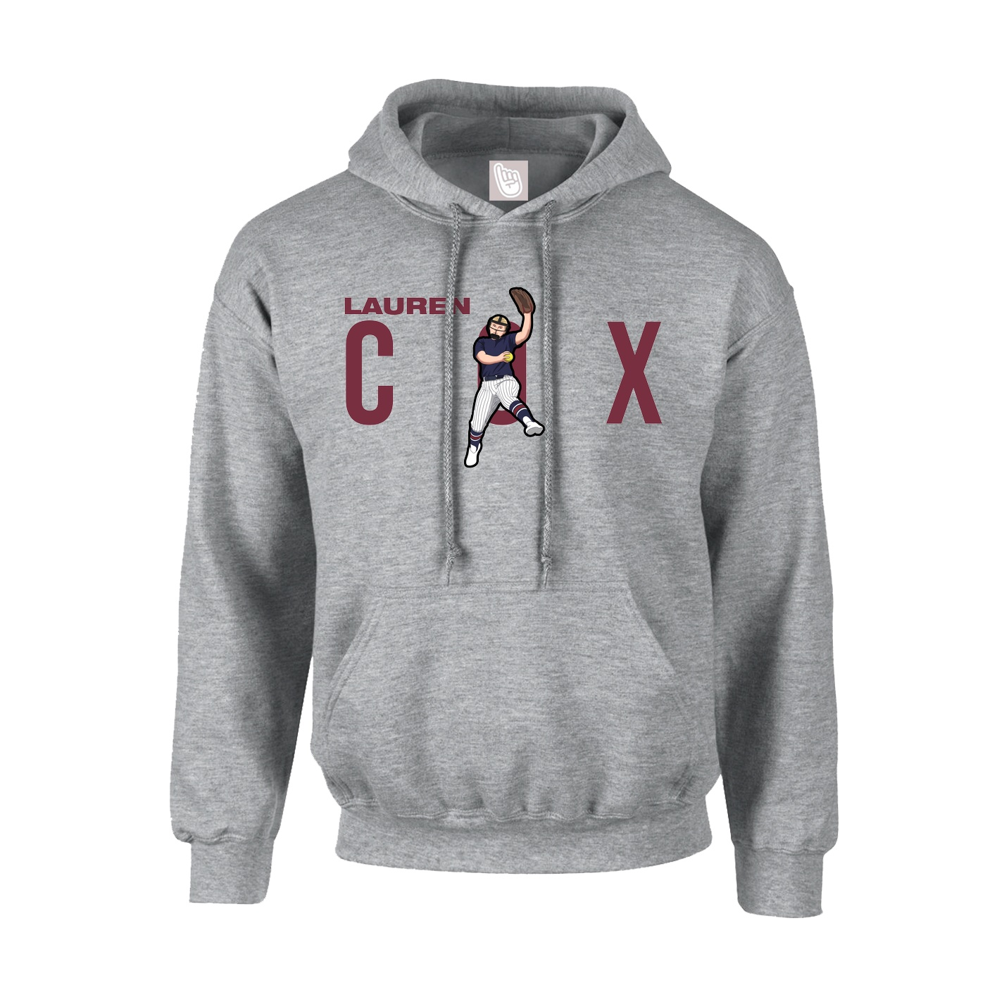 Hoodie — Player Name in Grey