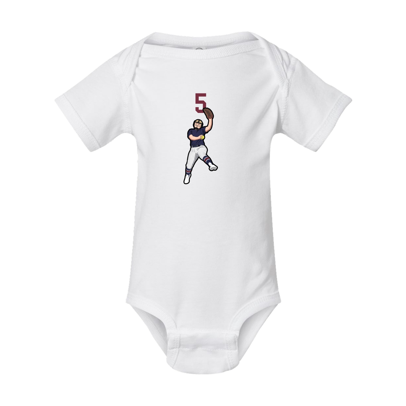 Baby Onesie — Number Top in White