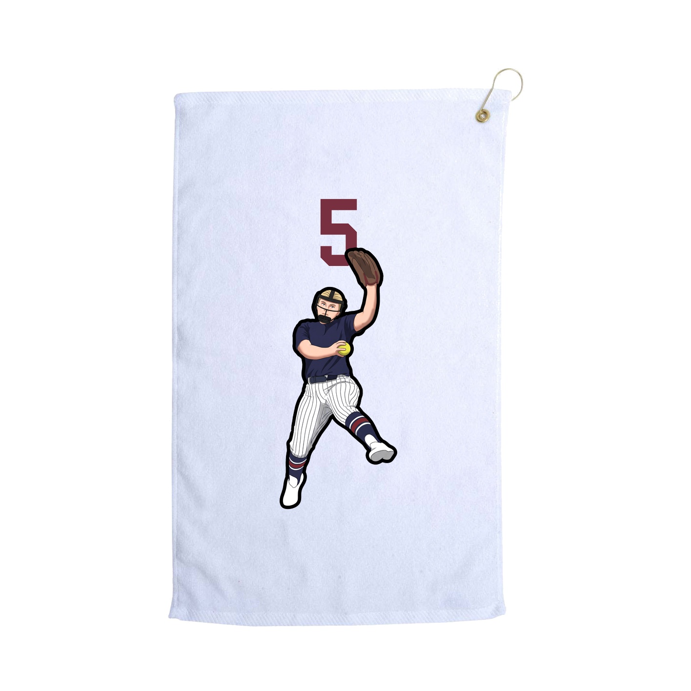Golf Towel — Number Top in White