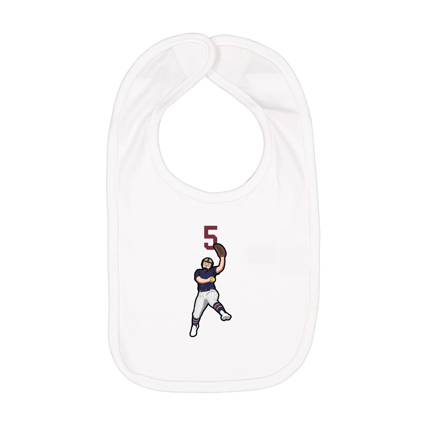 Infant Bib — Number Top in White