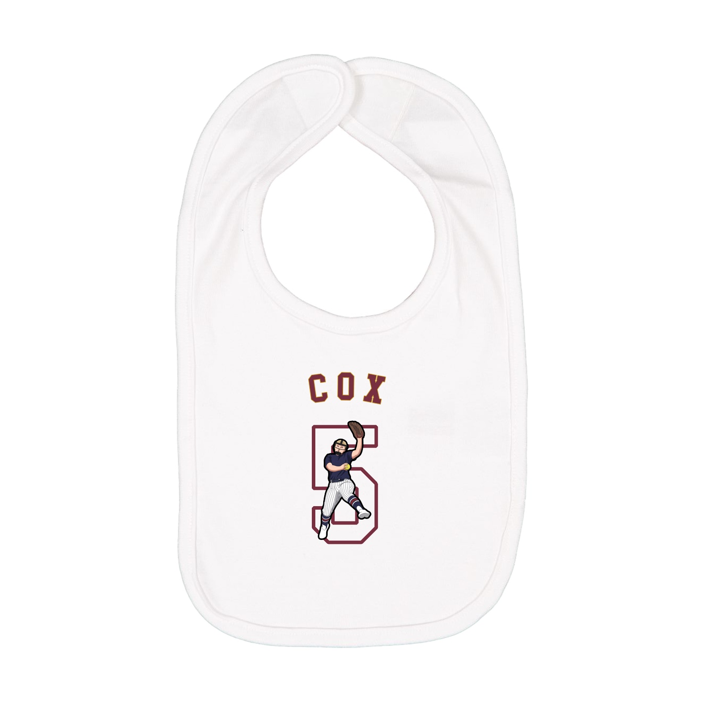 Infant Bib — Shirsey Arch in White