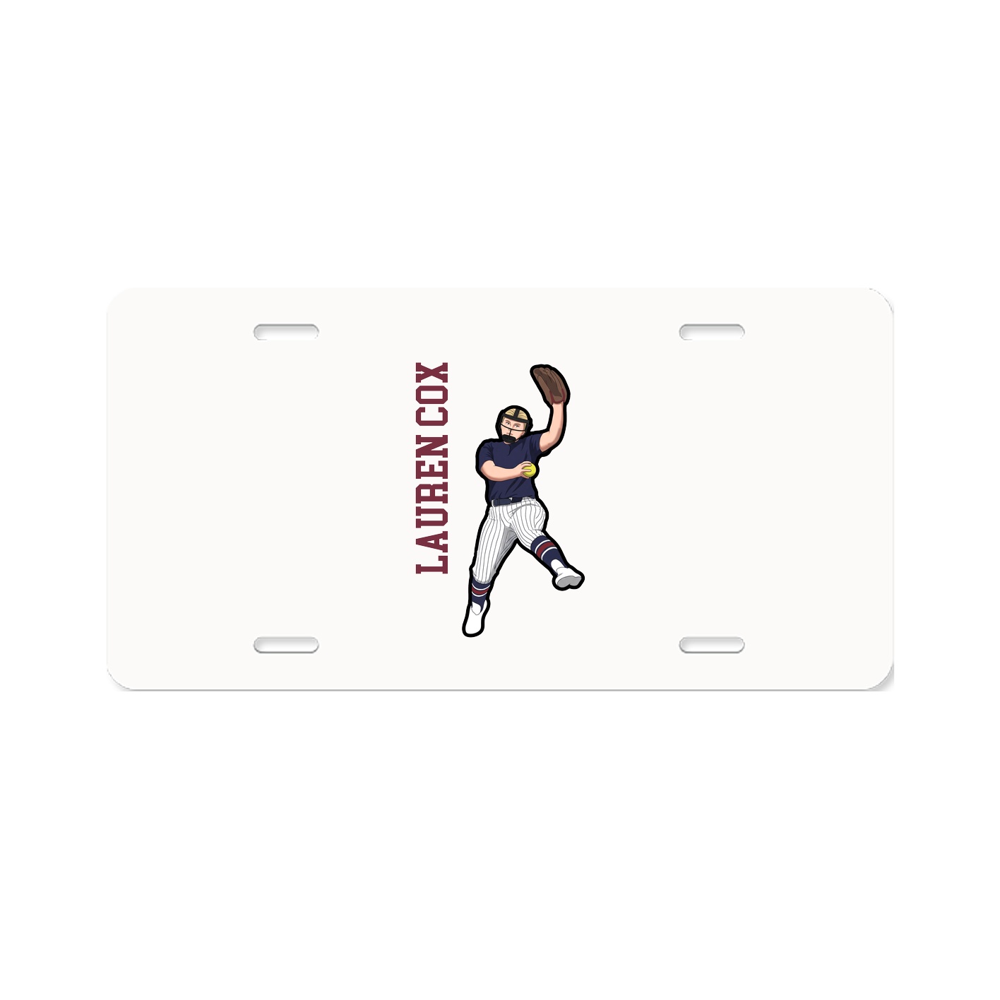 License Plate — Name Vertical in Classic