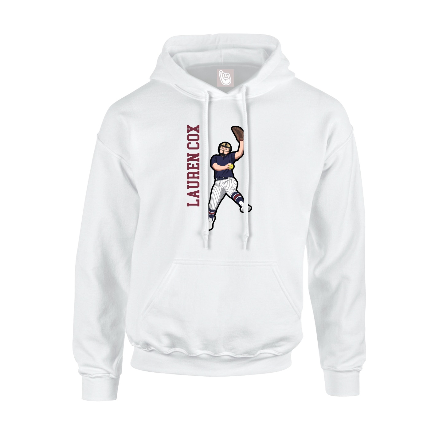 Hoodie — Name Vertical in White