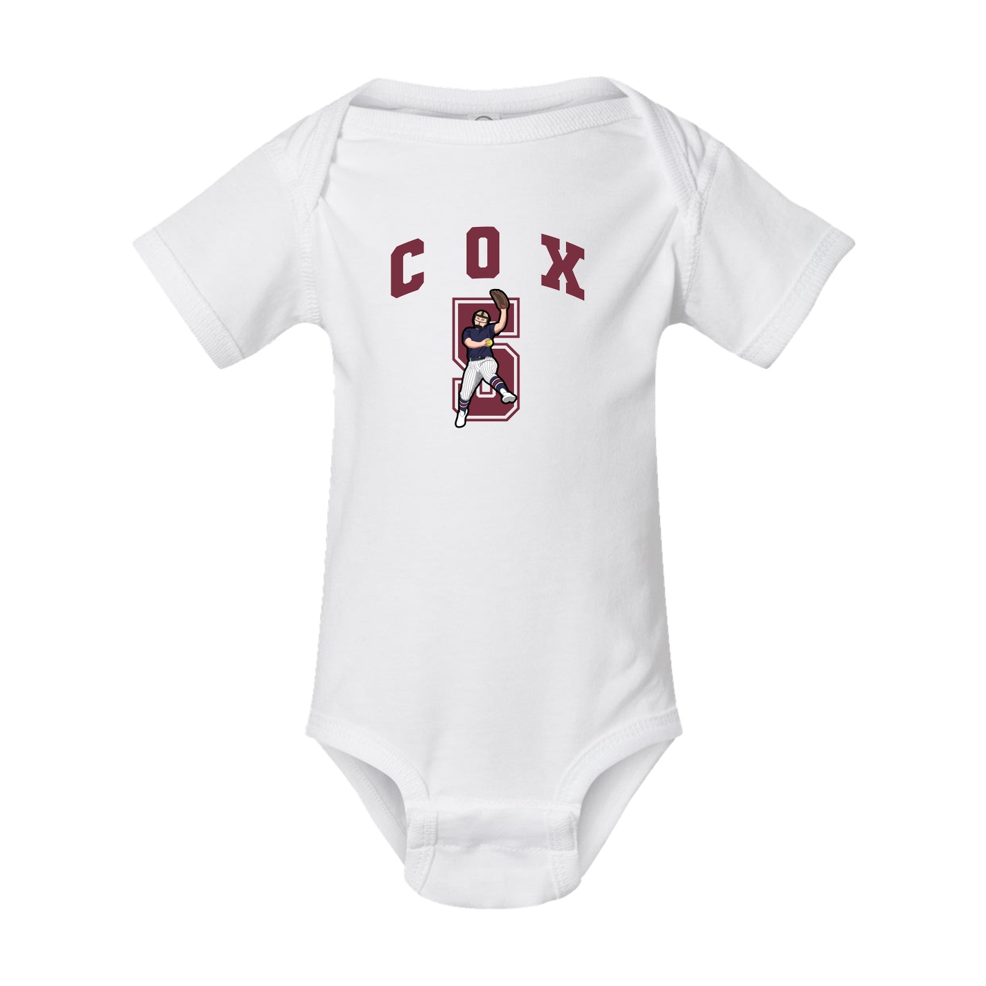 Baby Onesie — Number in White