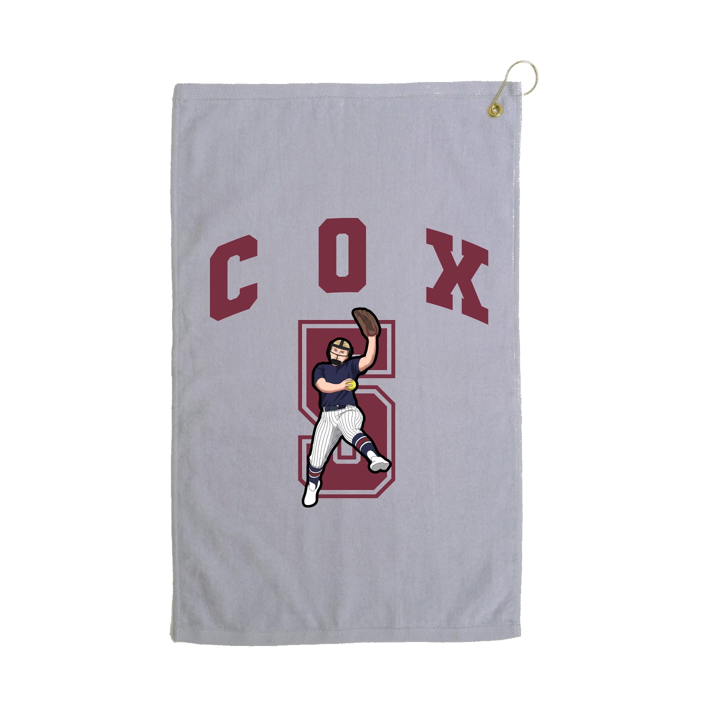 Golf Towel — Number in Grey