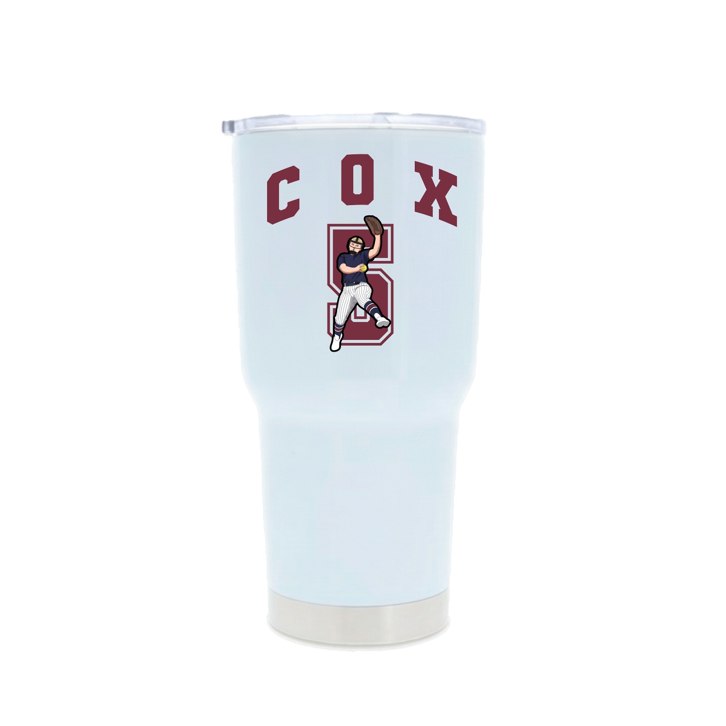 30oz Stainless Steel Tumbler — Number in White