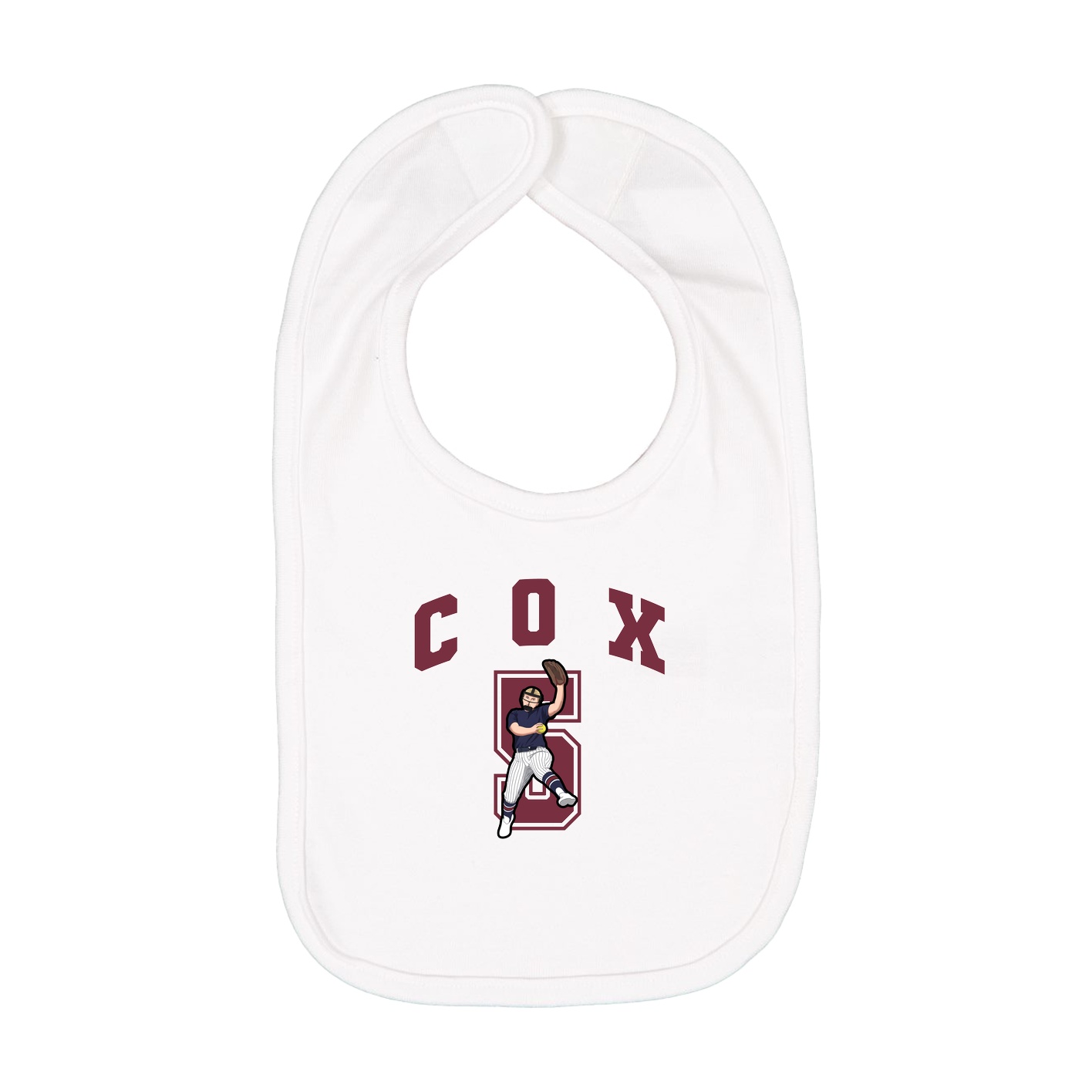 Infant Bib — Number in White