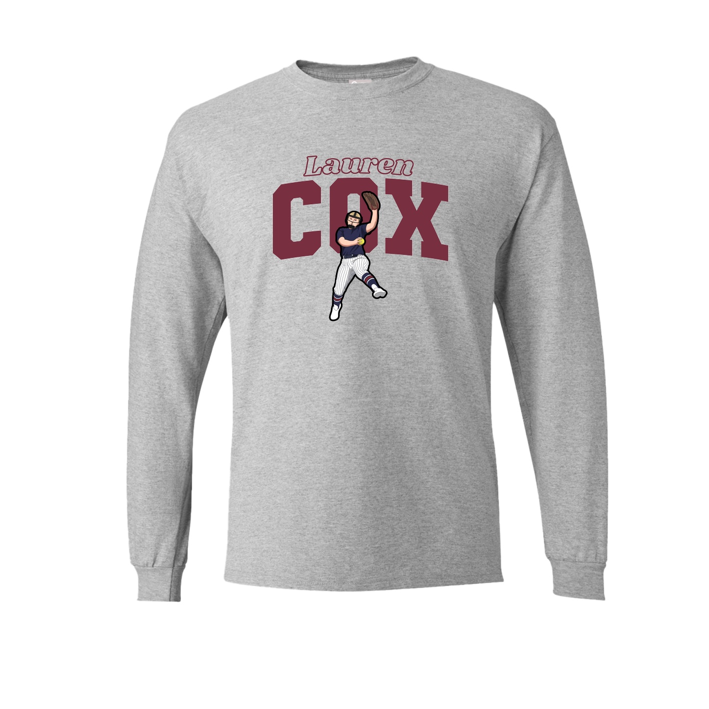 Long Sleeve Tee — Name Arch in Grey