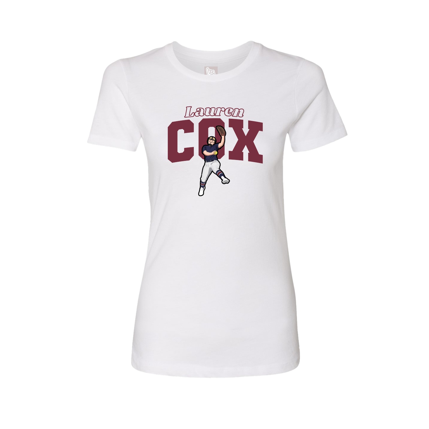 Fitted Women's Tee — Name Arch in White