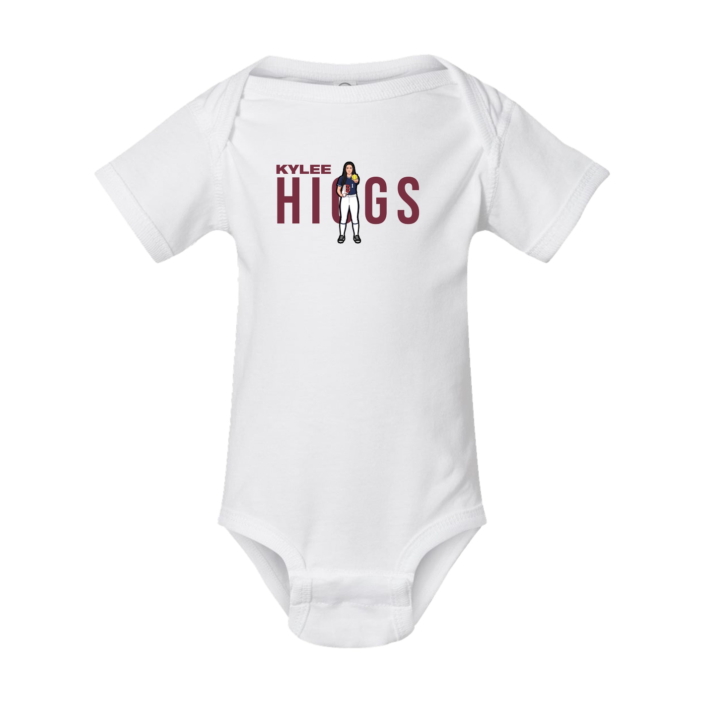 Baby Onesie — Player Name in White